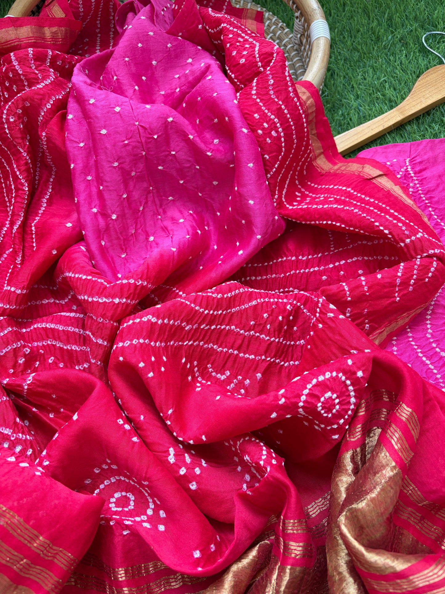Chanderi Bandhani kurta dupatta