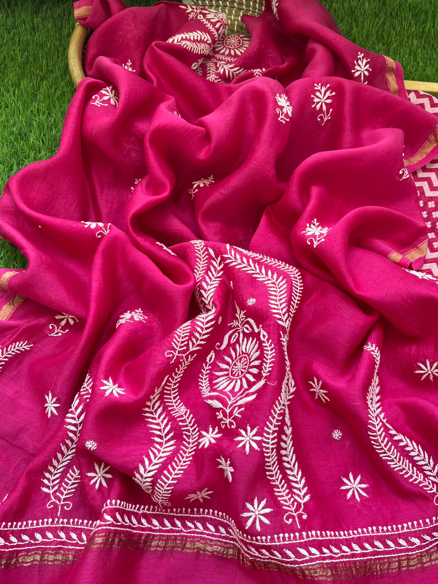 Jaamdani kurta chikankari dupatta