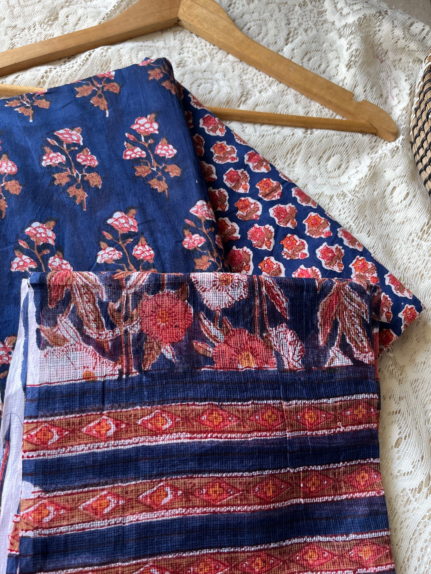 Cotton kurta bottom Kota Doria dupatta