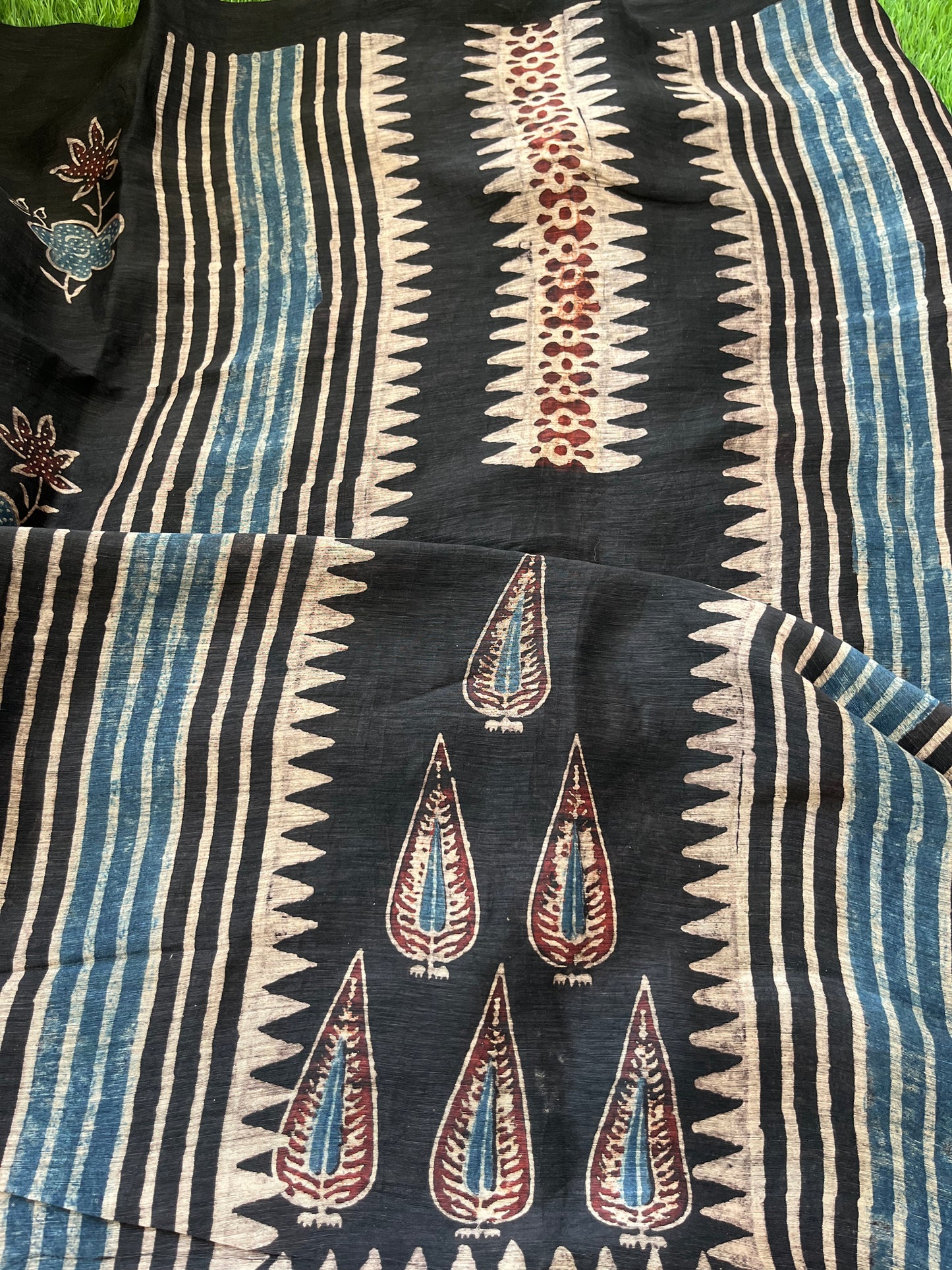 Linen Ajrakh Kurta and dupatta