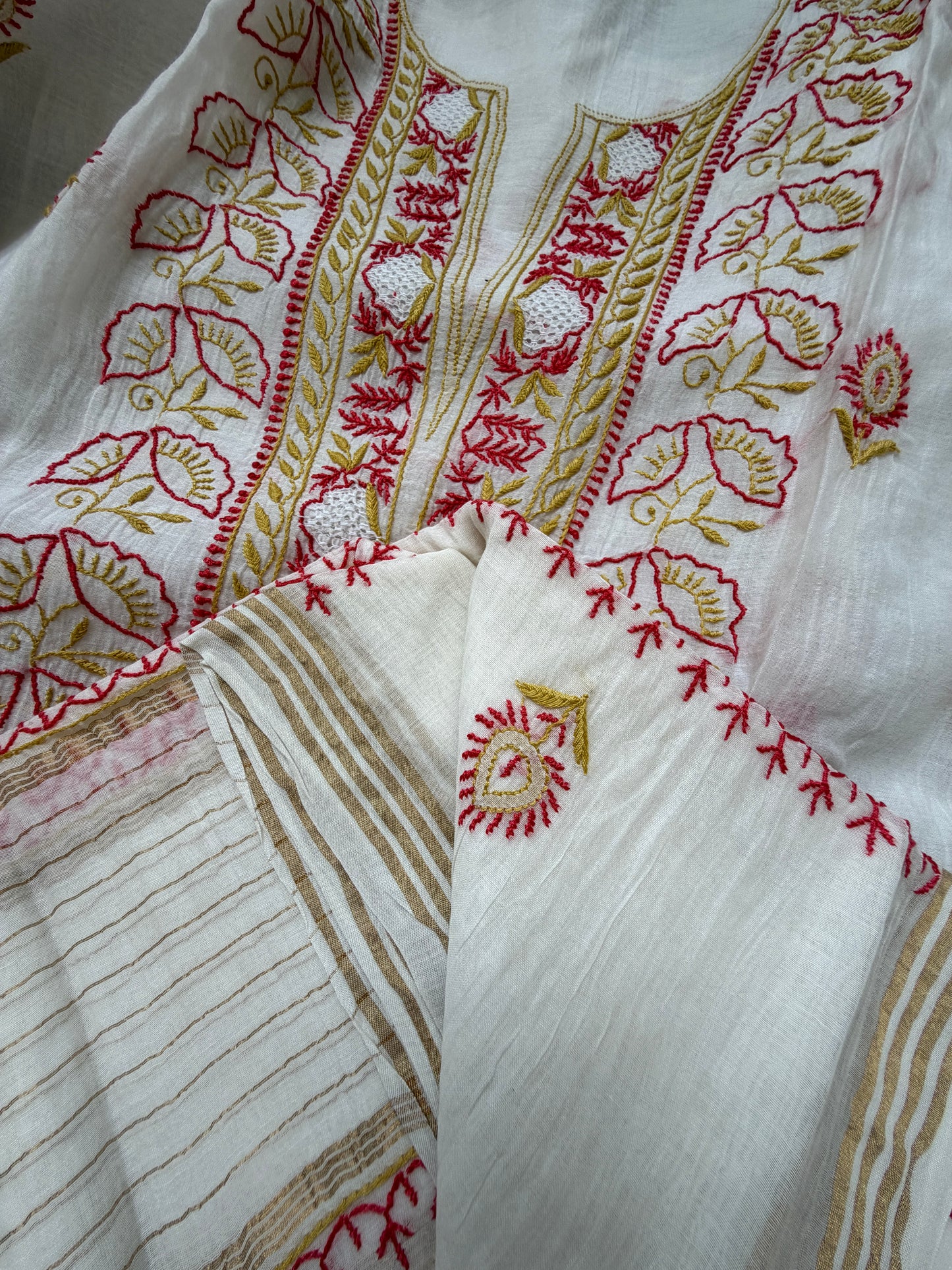 Chanderi Chikankari Kurta Dupatta