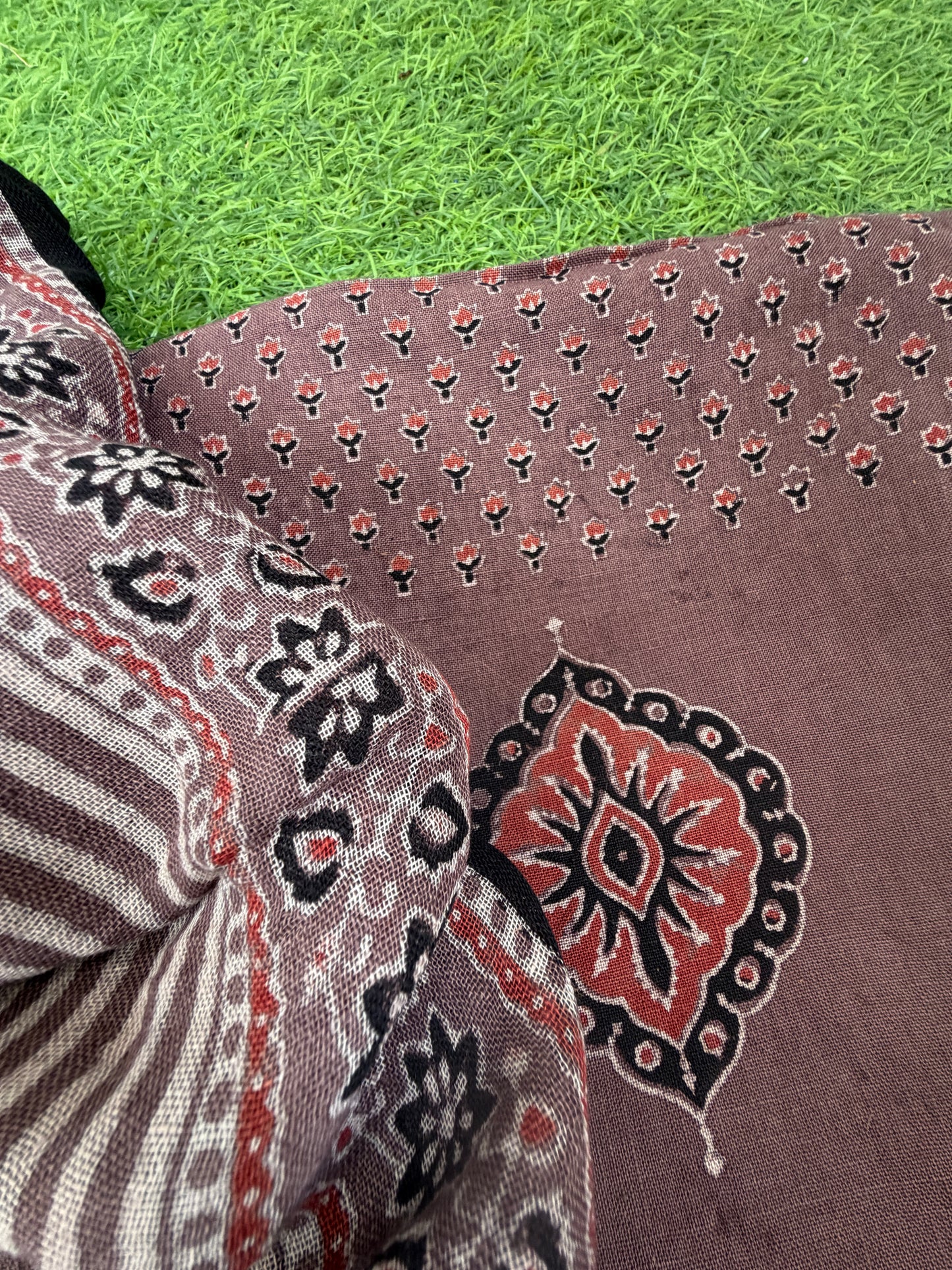 Linen Ajrakh Kurta and dupatta
