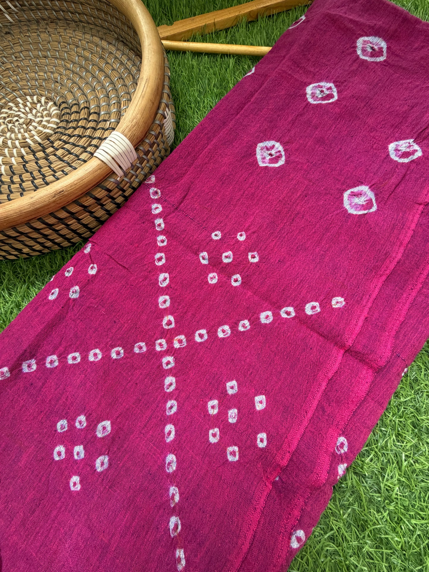 Handwoven organic kala Cotton bandhani fabric (Copy)