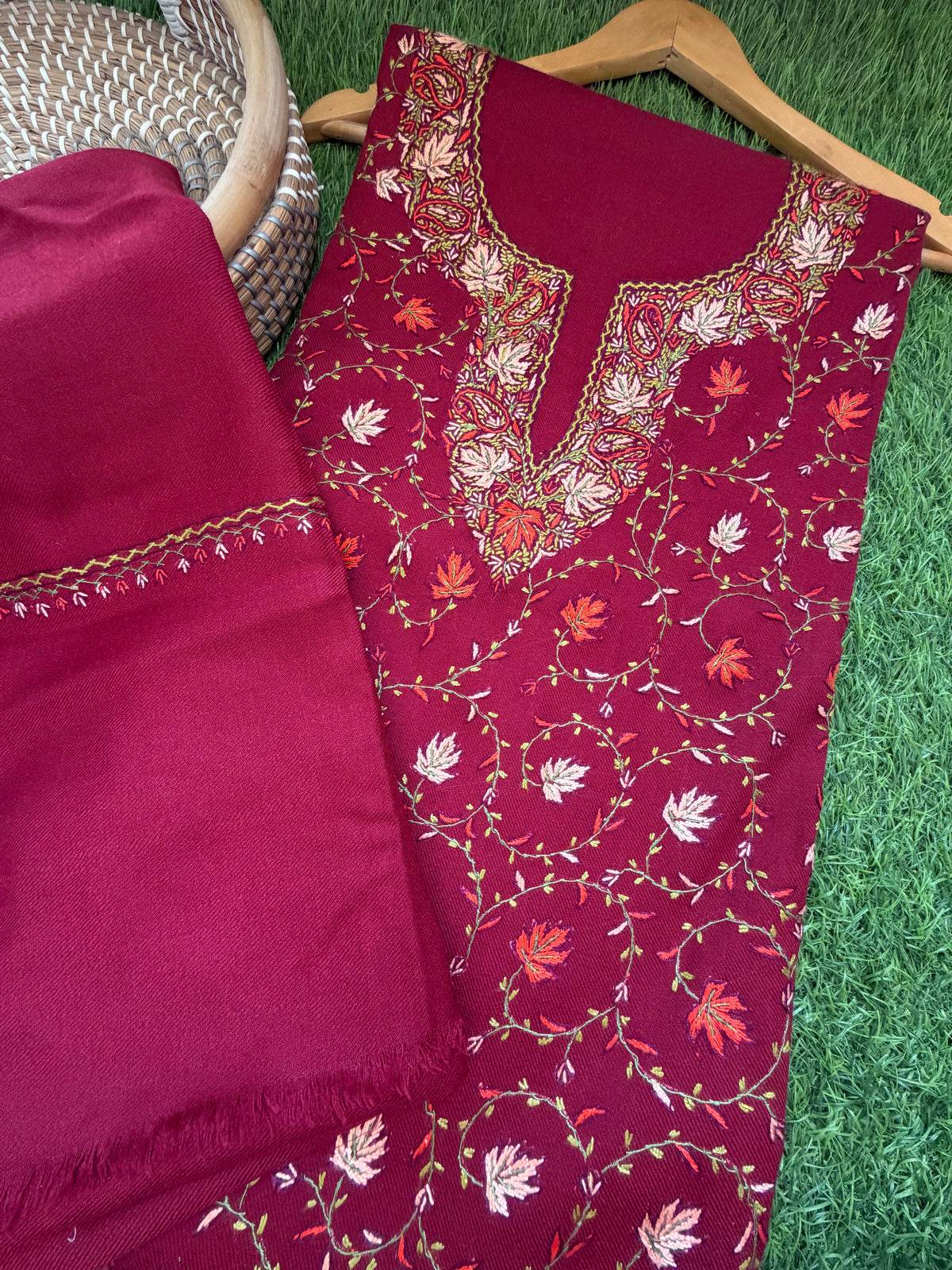 Woollen hand embroidered suit