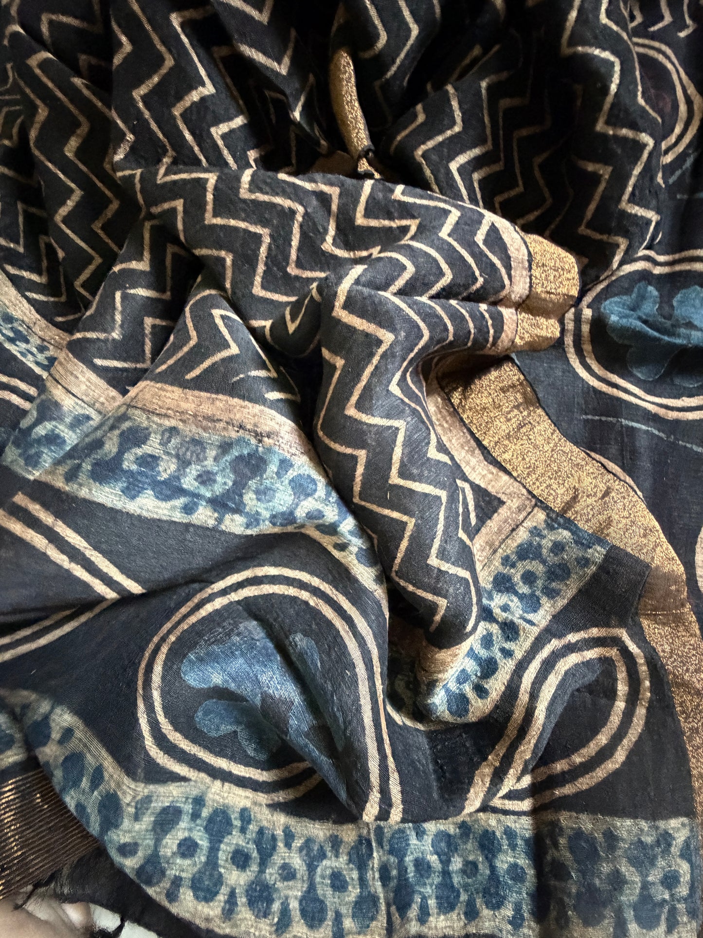 Linen Ajrakh Kurta and dupatta