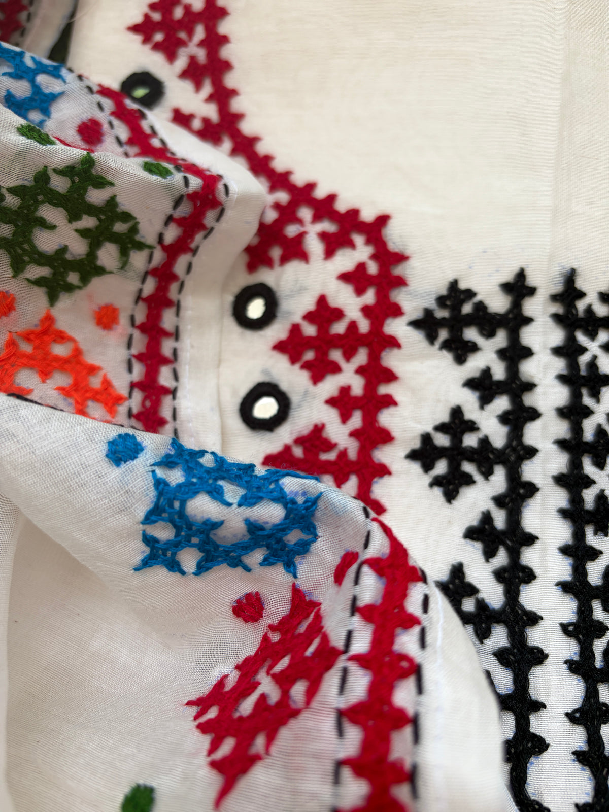 Chanderi Silk sindhi work kurta bottom and dupatta