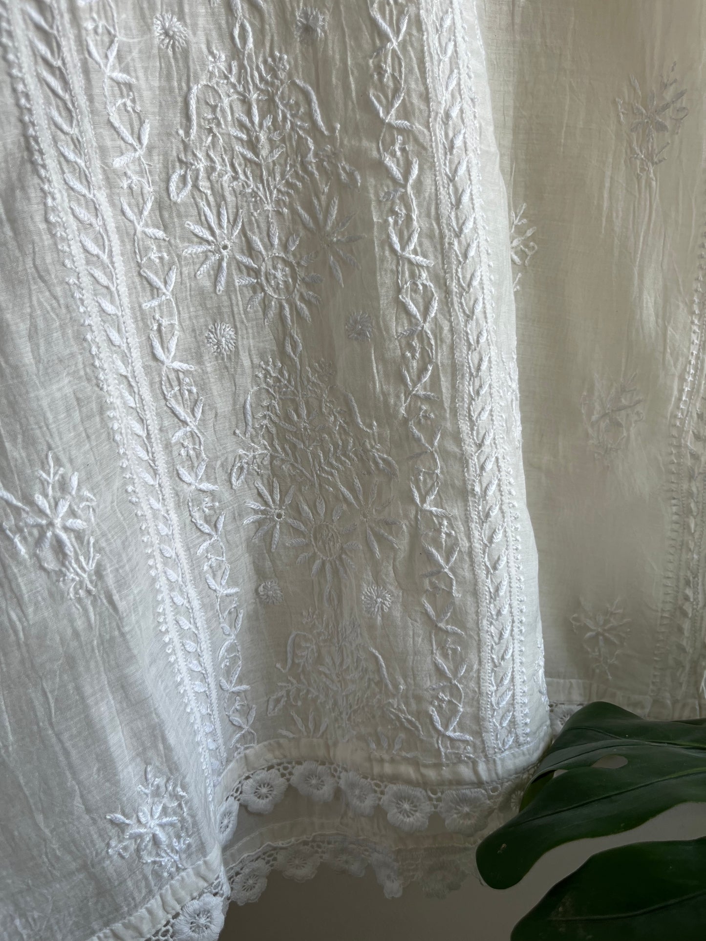 Chanderi chikan shirt and a-bottom