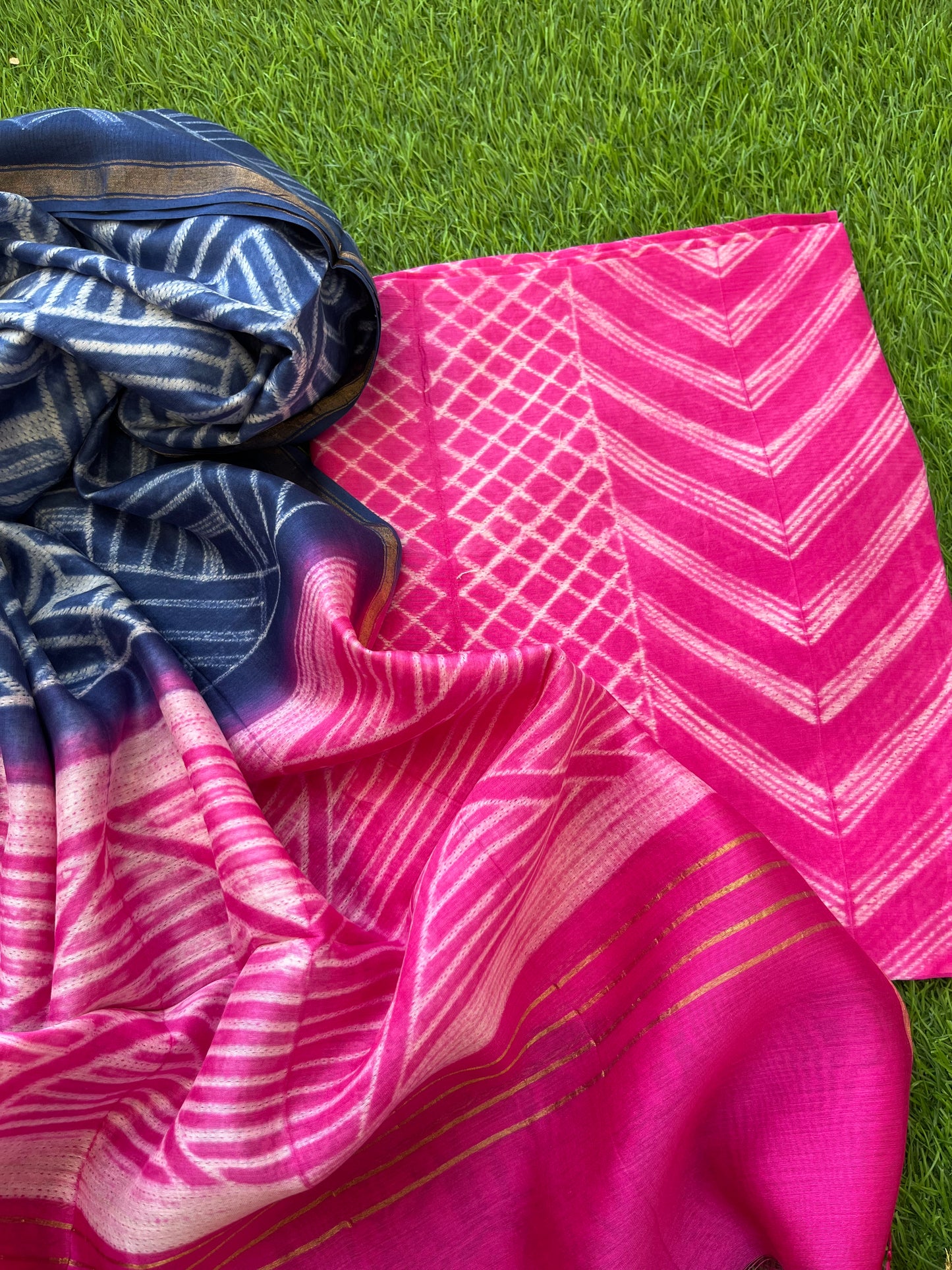 Shibori chanderi kurta dupatta