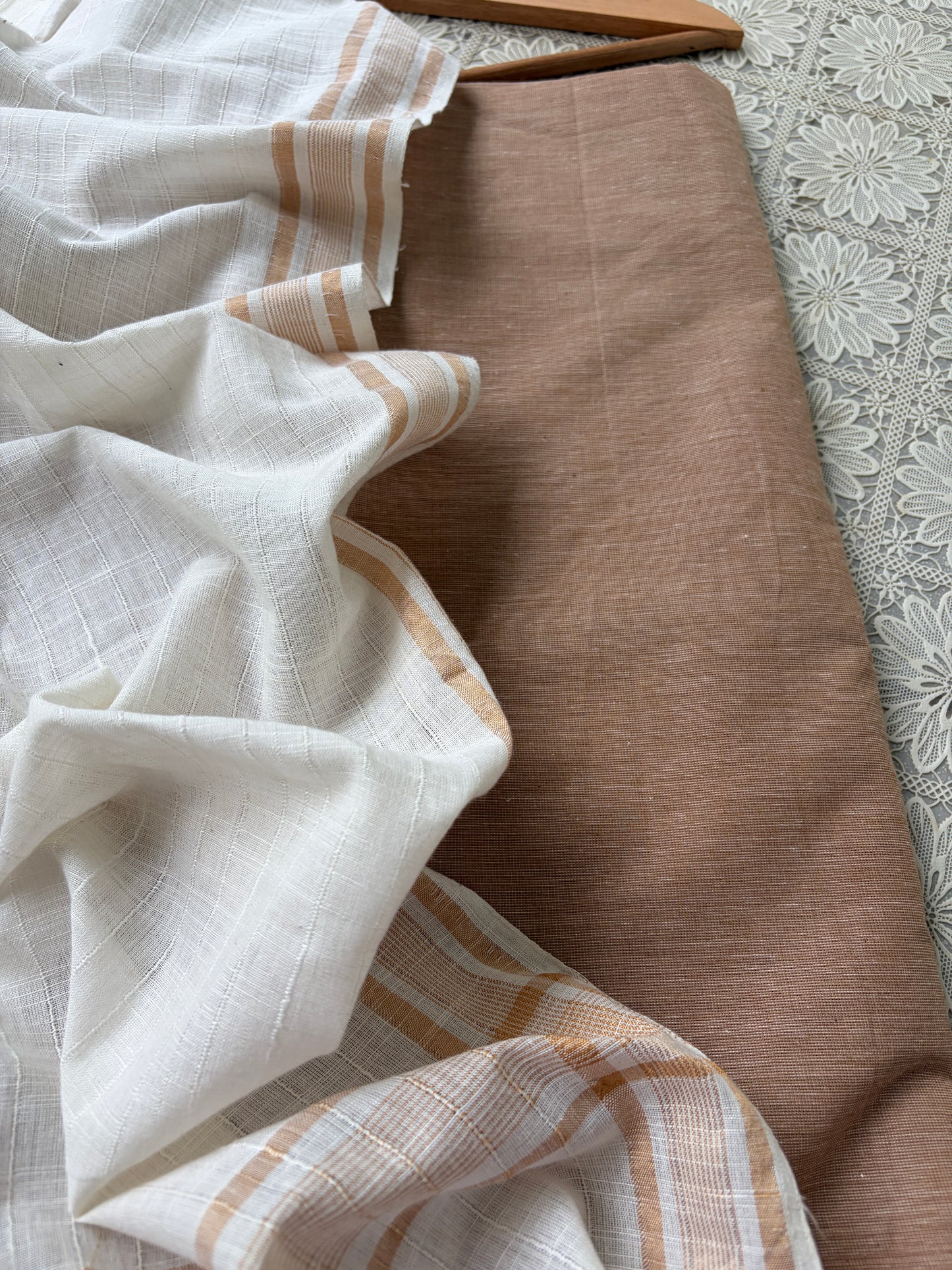 Mangalgiri Cotton 3 pc set - kurta bottom Dupatta