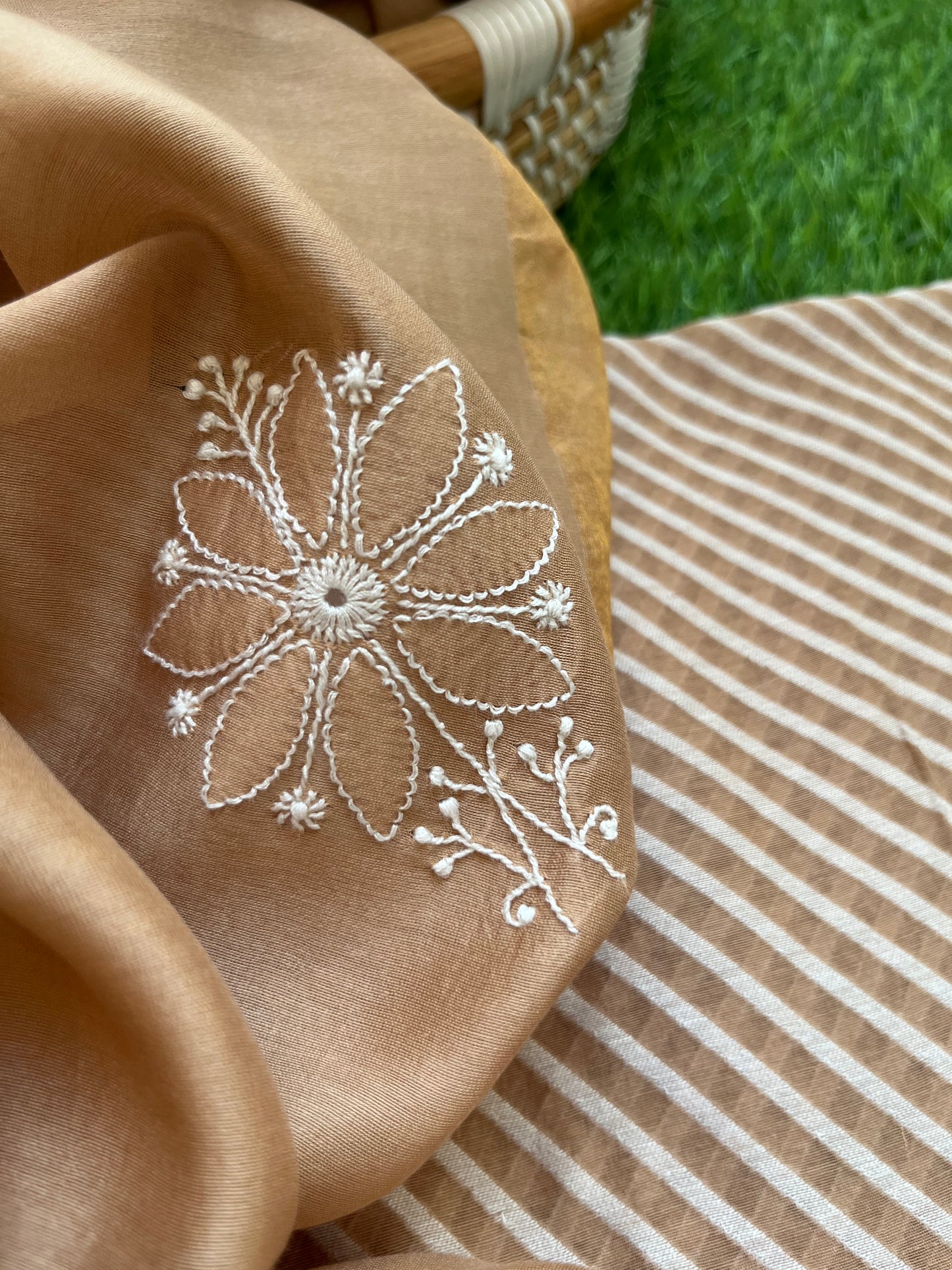Jaamdani kurta chanderi dupatta