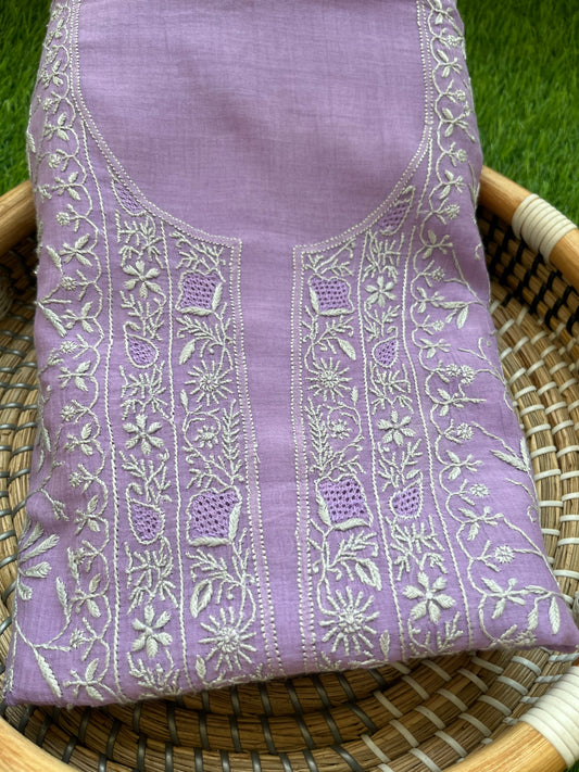 Chanderi chikankari kurta