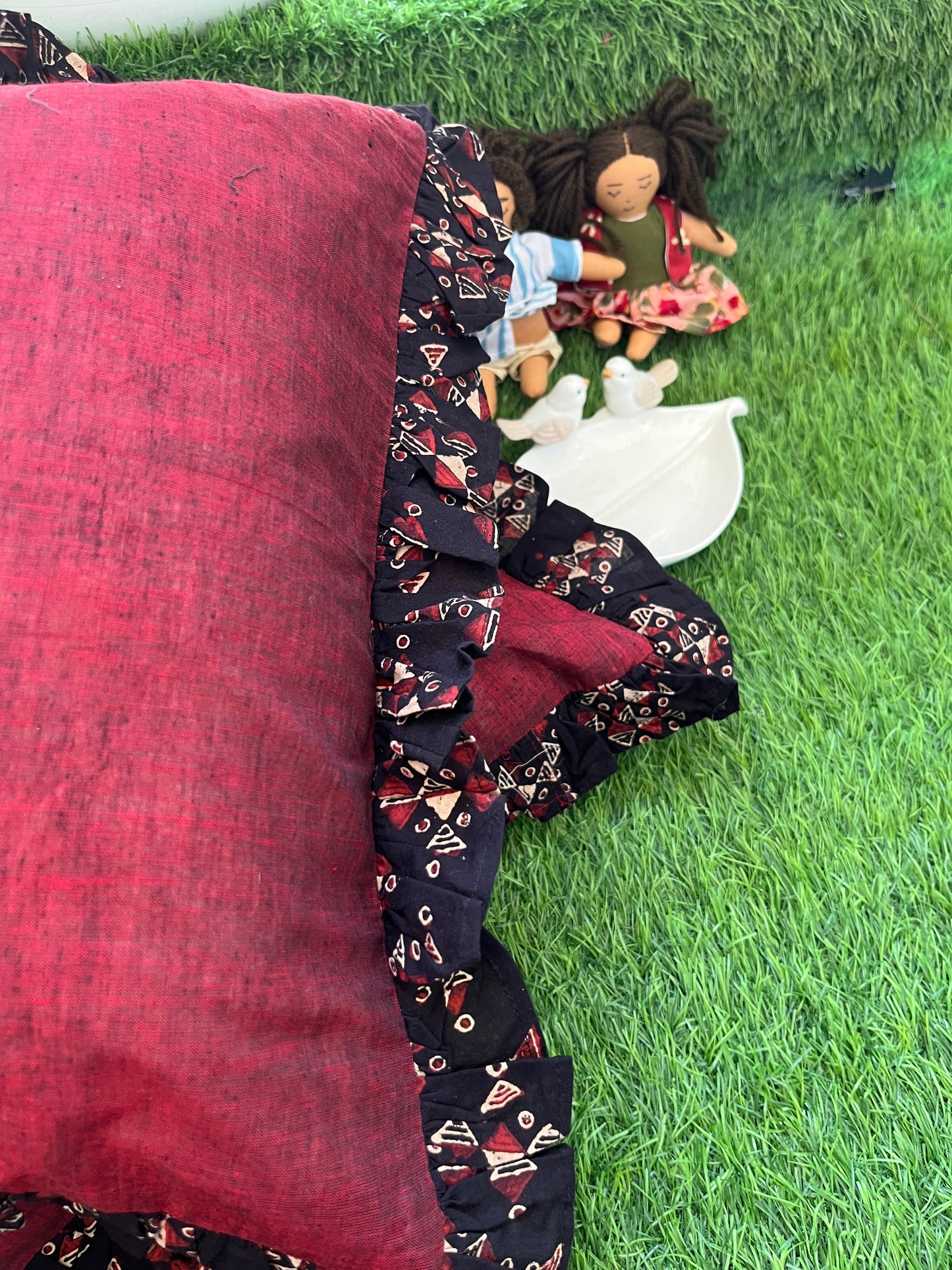 Cotton block print cushion cover set