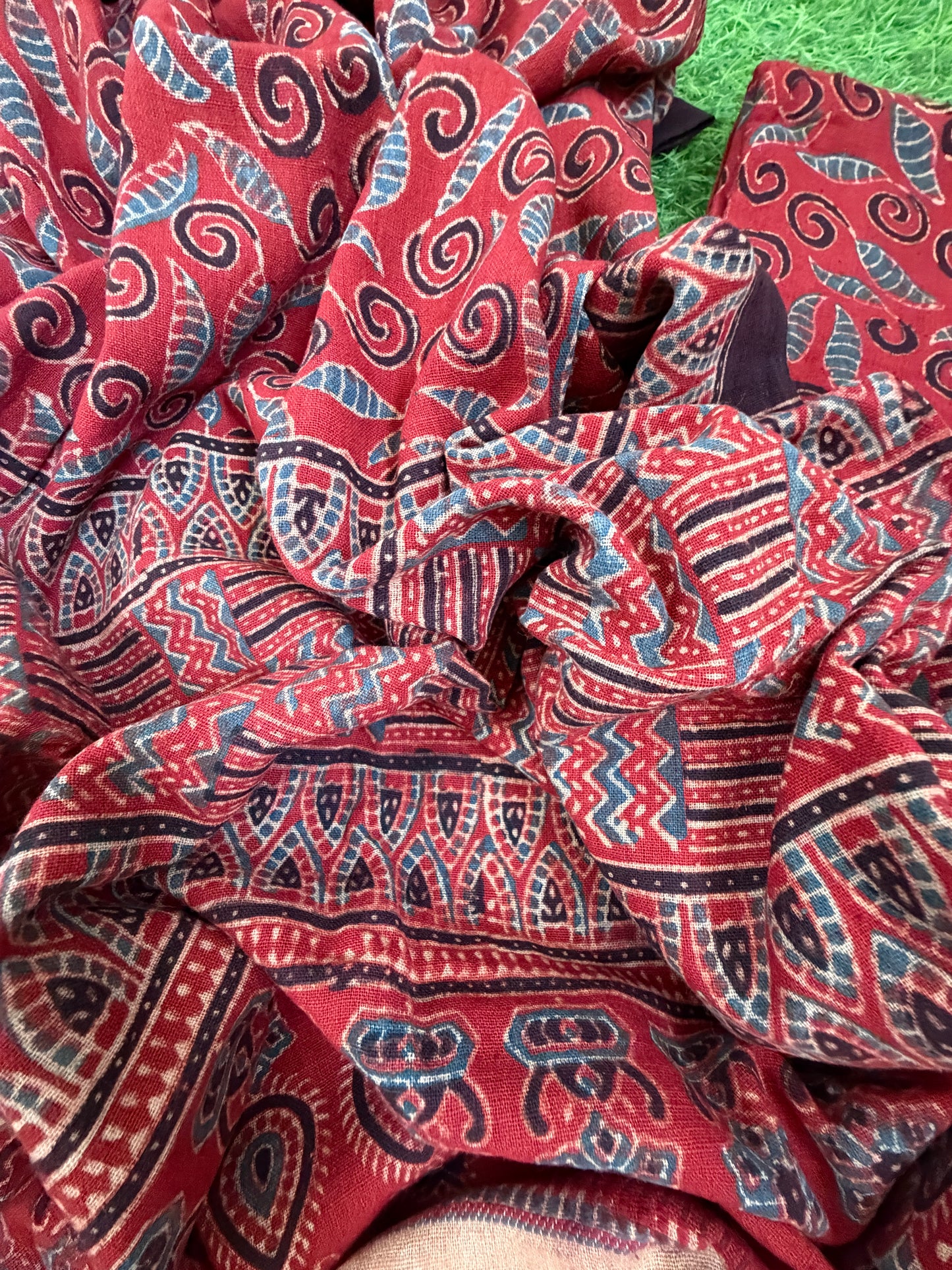 Kala Cotton Ajrakh Kurta bottom and dupatta