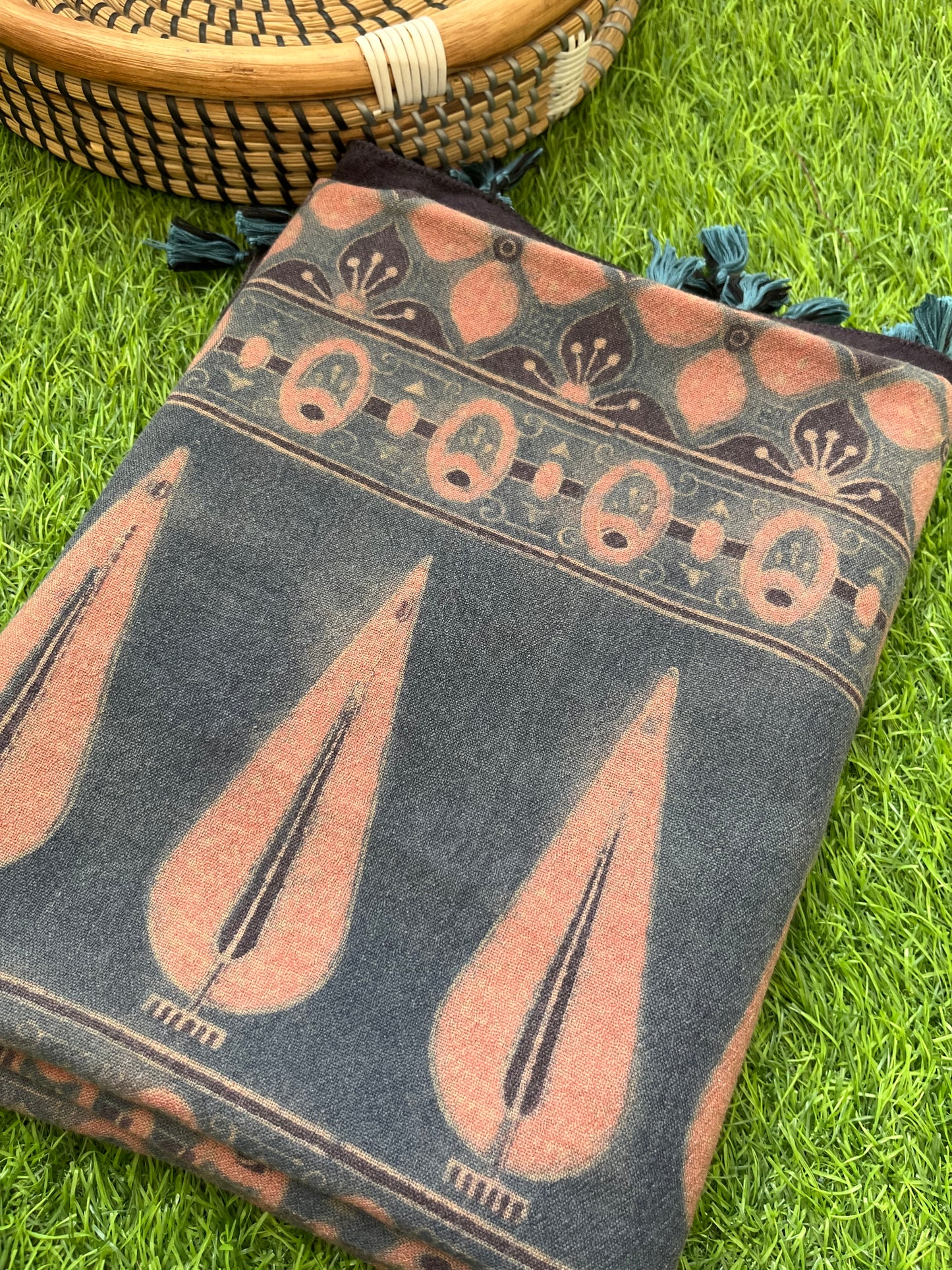 Handwoven ajrakh shawl