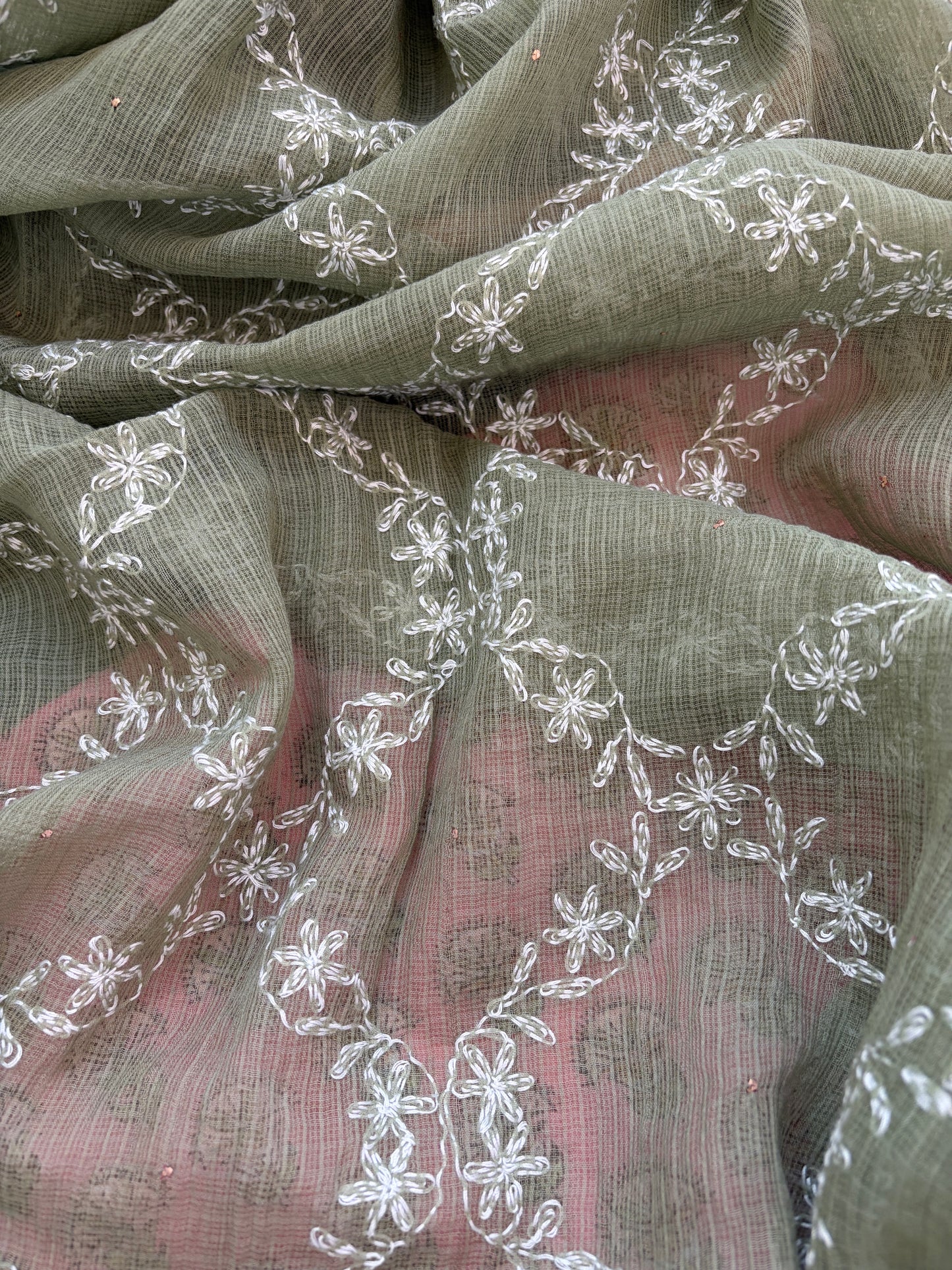Cotton kurta bottom Kota Doria chikankari dupatta