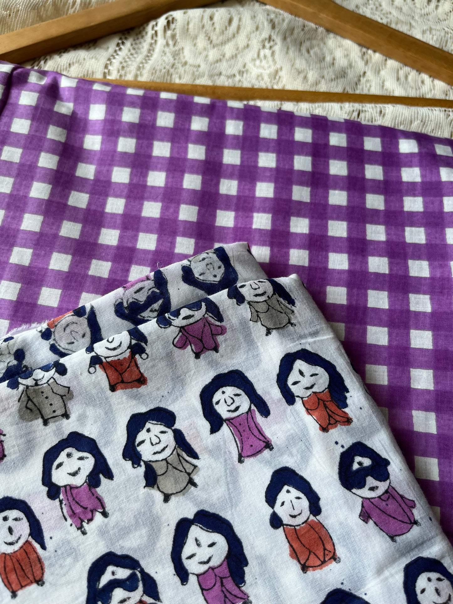 Check Cotton kurta Bottom