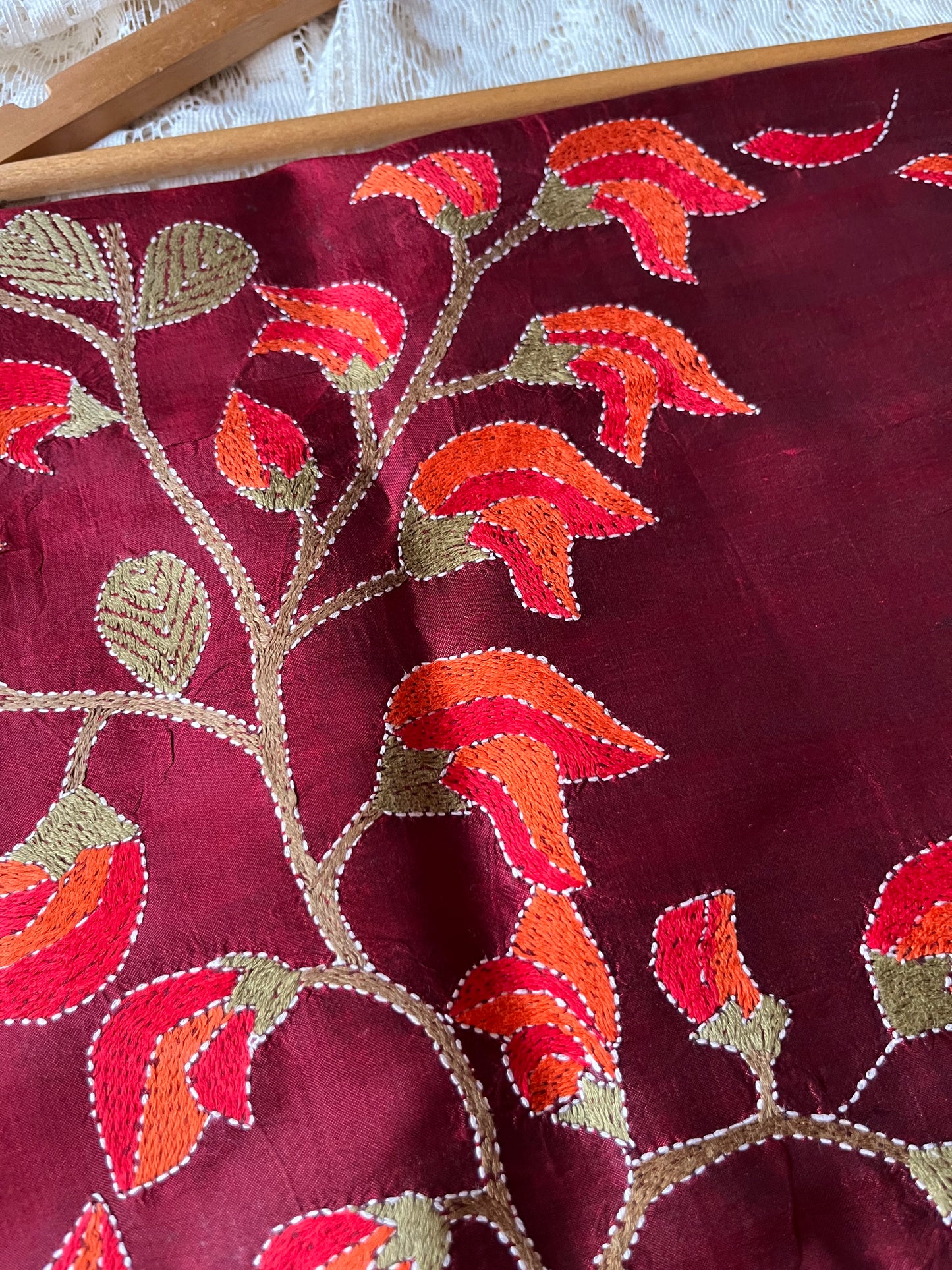 Silk Kantha kurta fabric