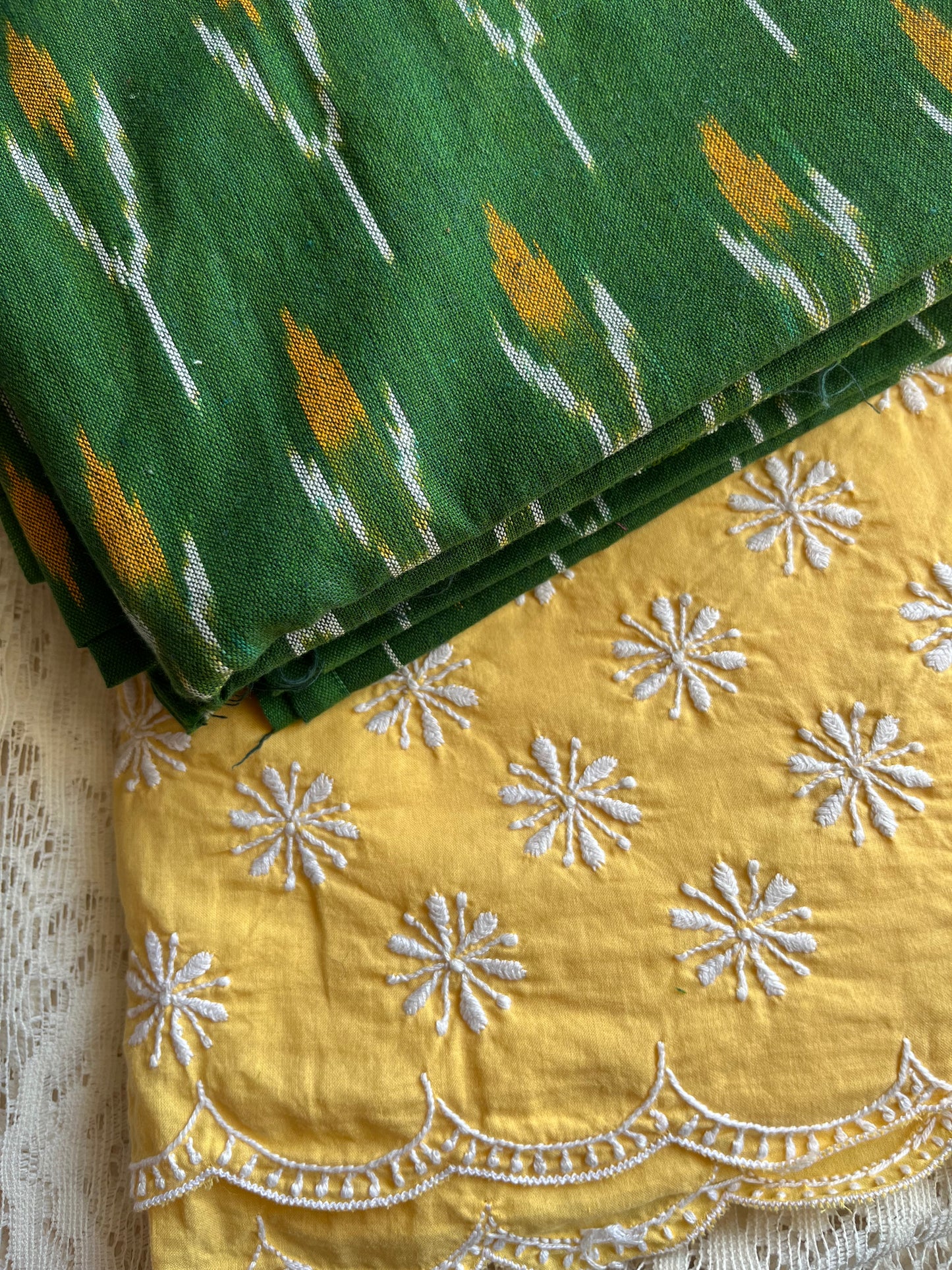 Cotton kurta fabric chikankari Bottom