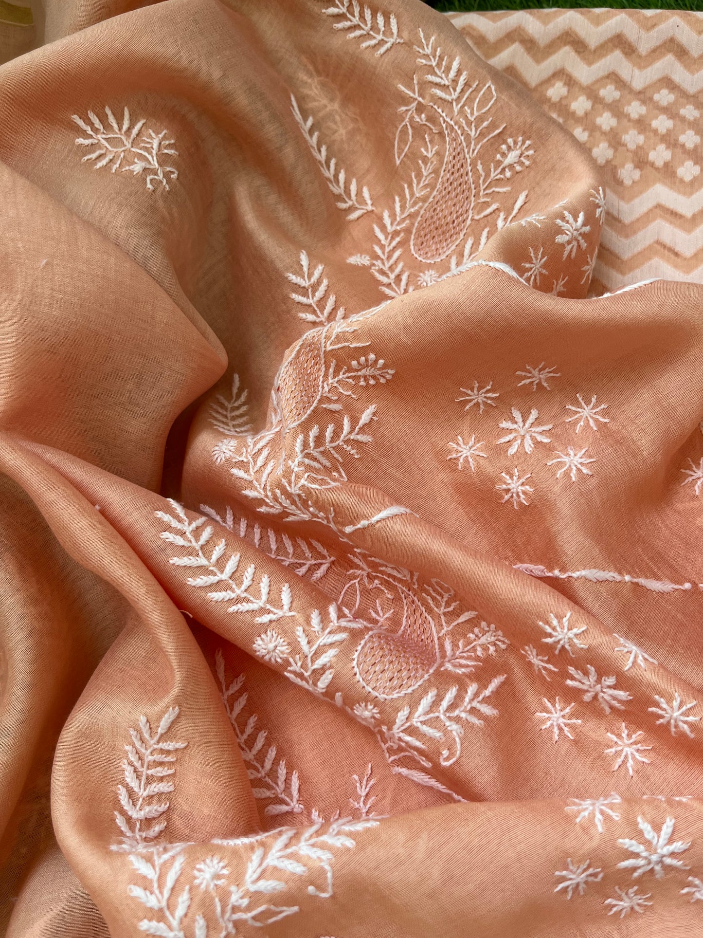 Jaamdani kurta chikankari dupatta