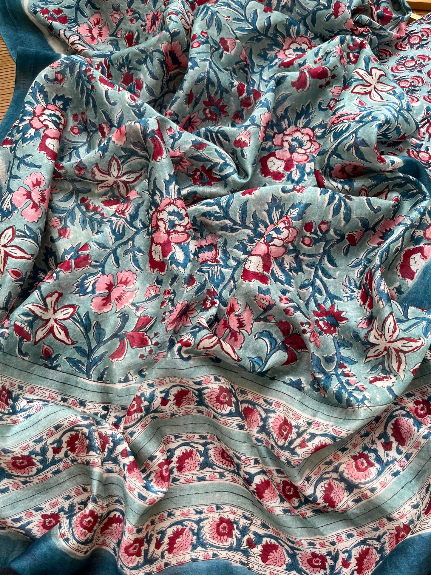 Block print chanderi Dupatta Kurta bottom