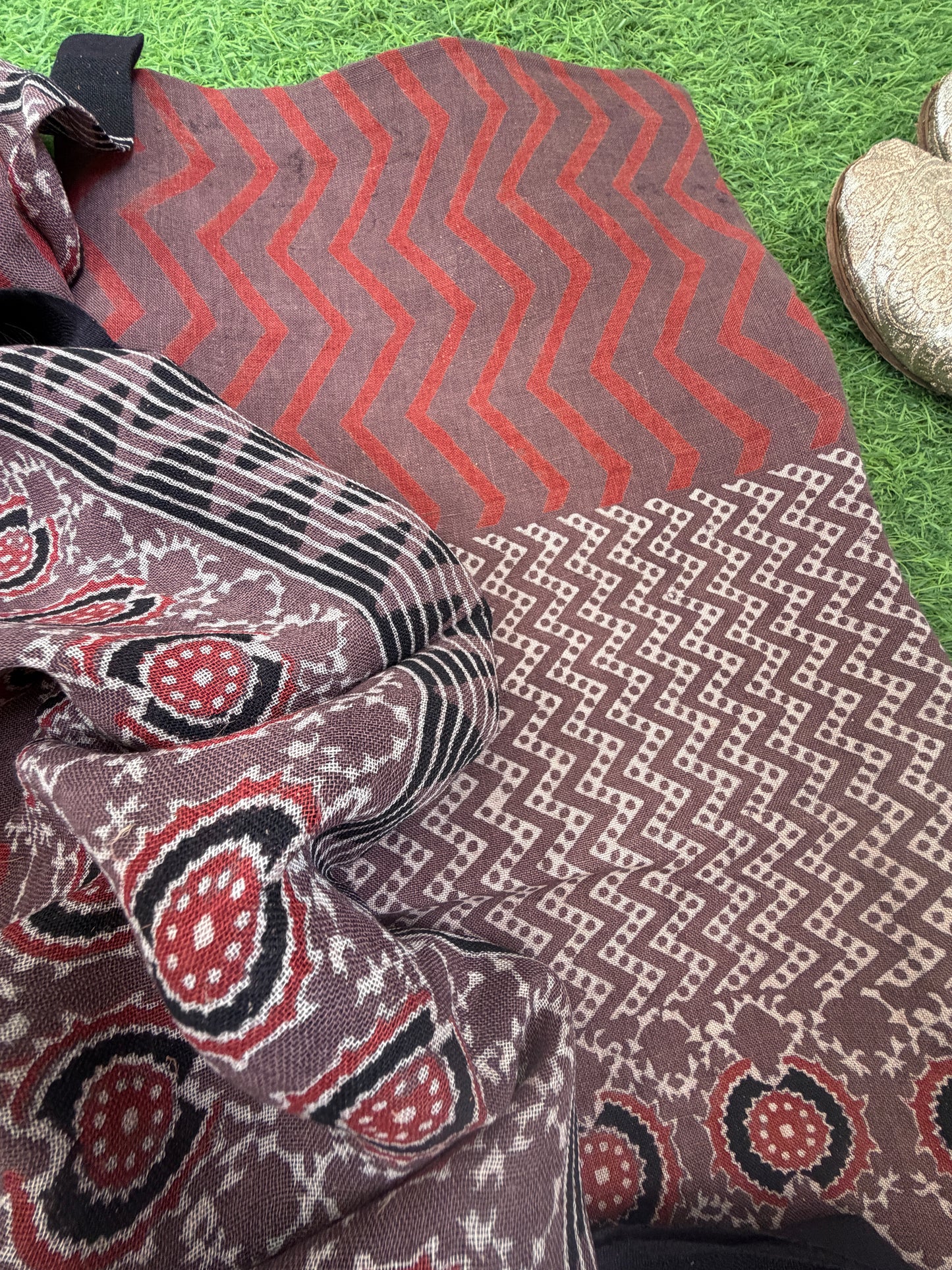 Linen Ajrakh Kurta and dupatta
