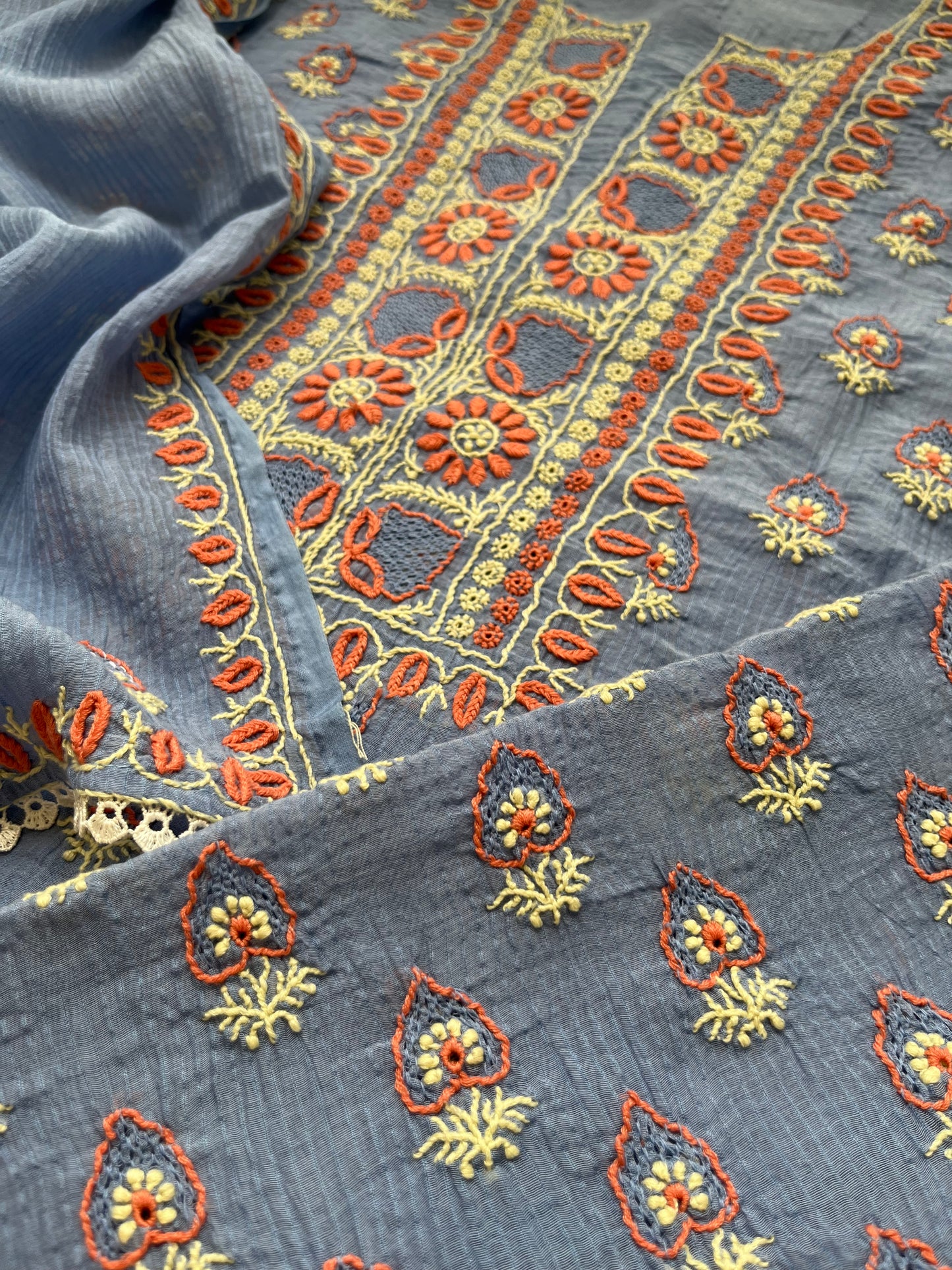 Chanderi Chikankari Kurta Dupatta