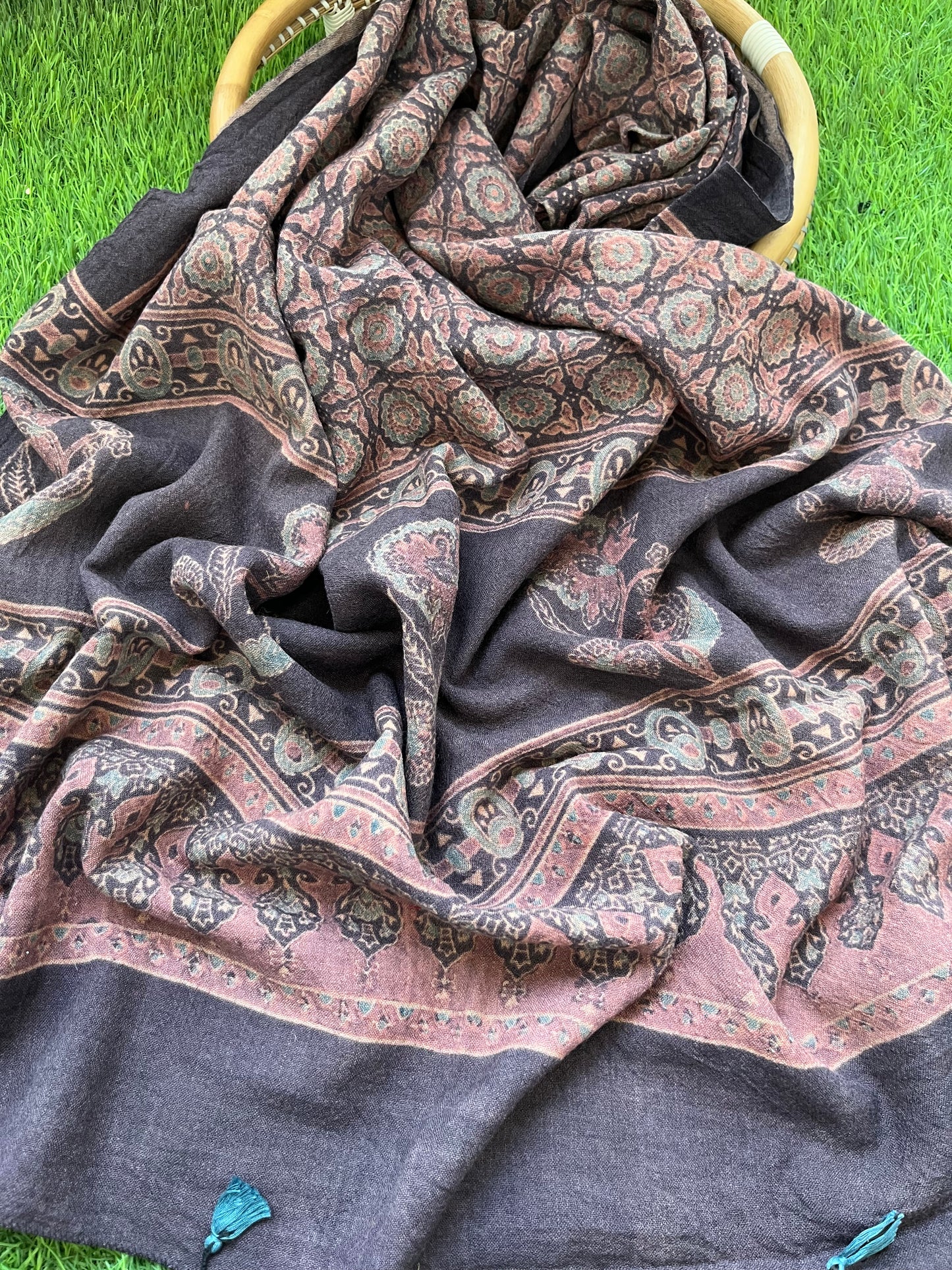 Handwoven ajrakh shawl