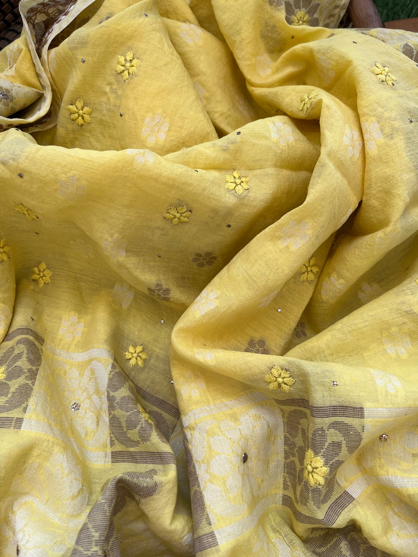 Cotton mercerised ikkat kurta chikankari dupatta