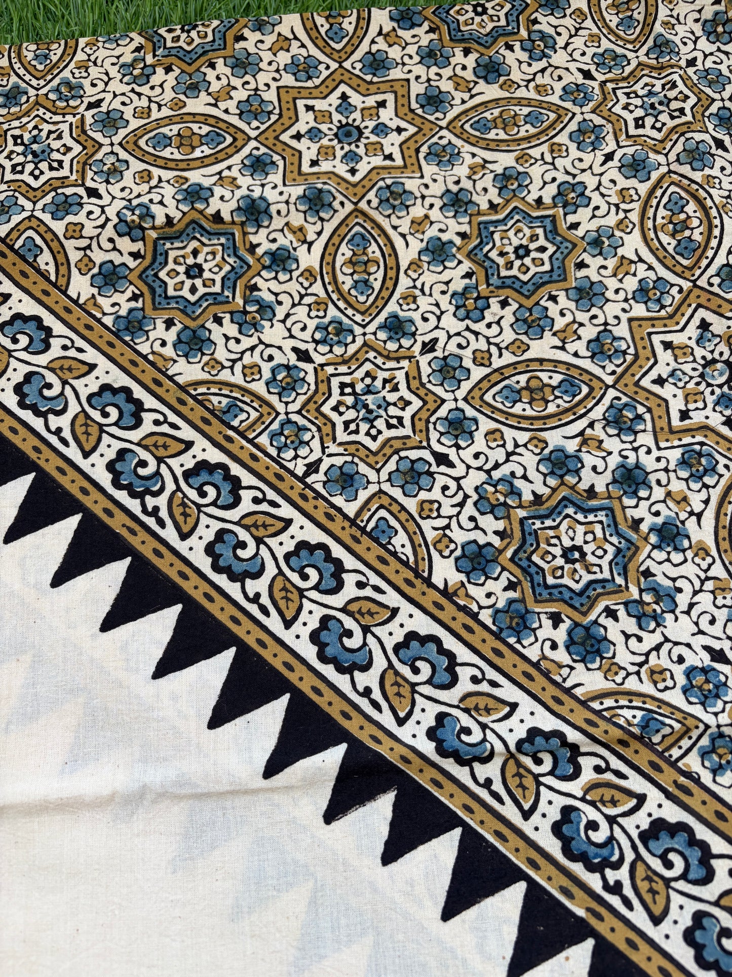 Cotton Ajrakh patterned fabric