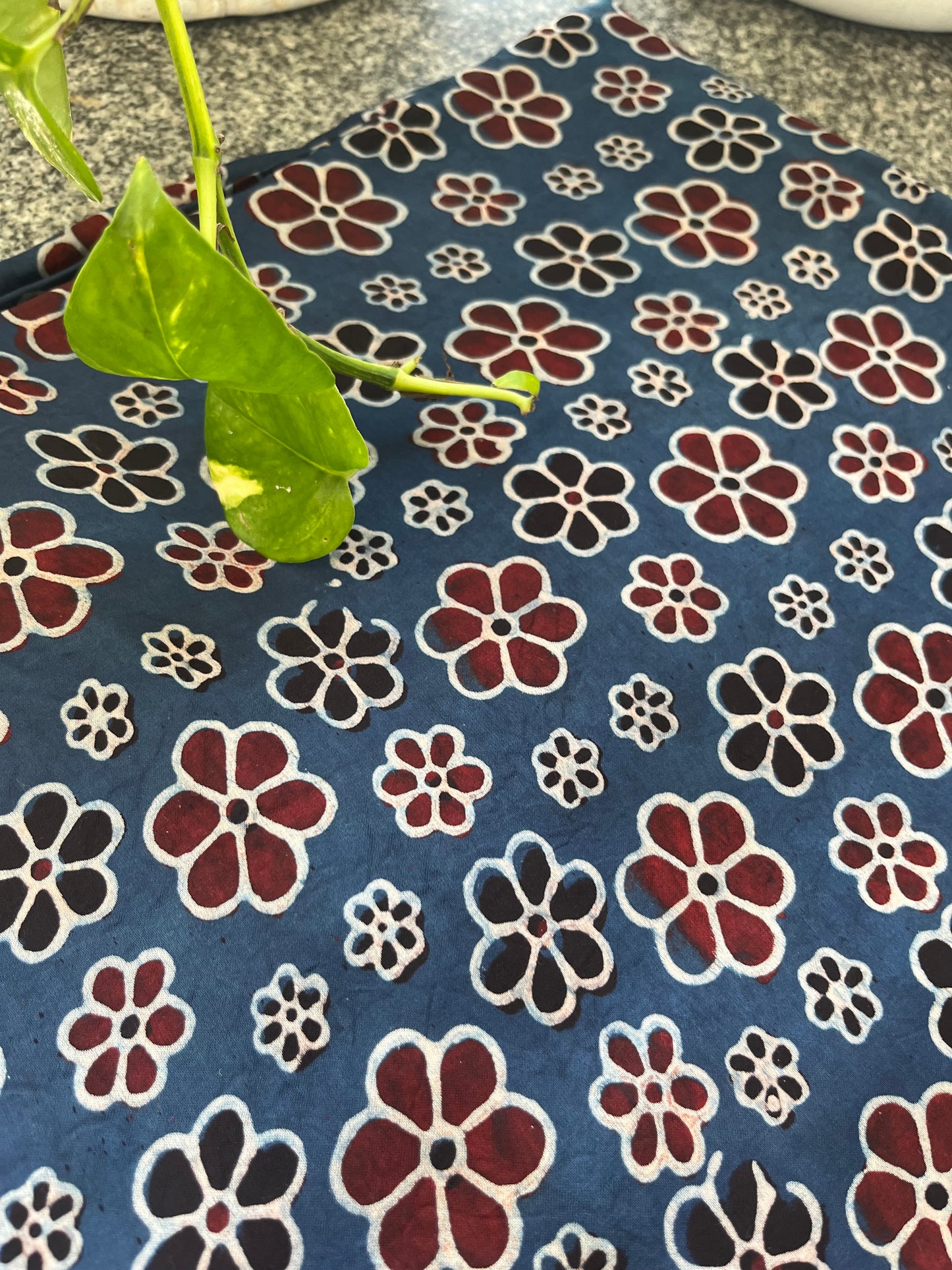 Modal Silk ajrakh fabric