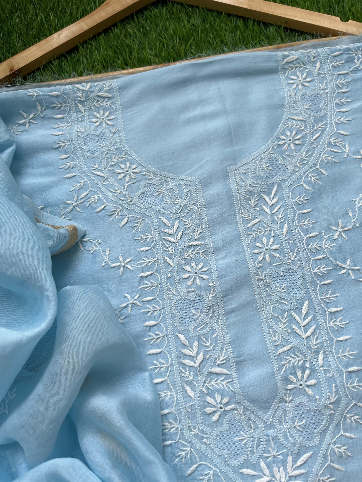 Chanderi Chikankari Kurta Dupatta
