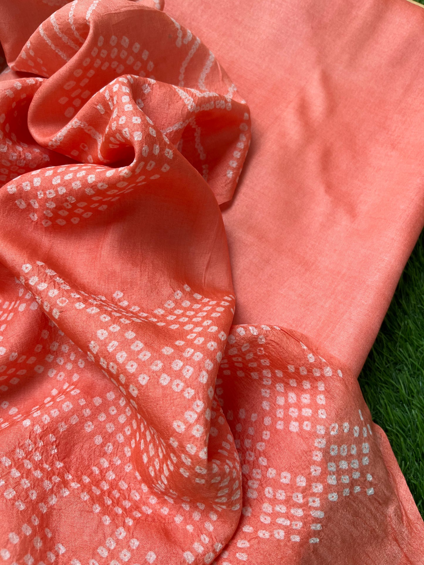 Tussar silk Bandhani dupatta kurta