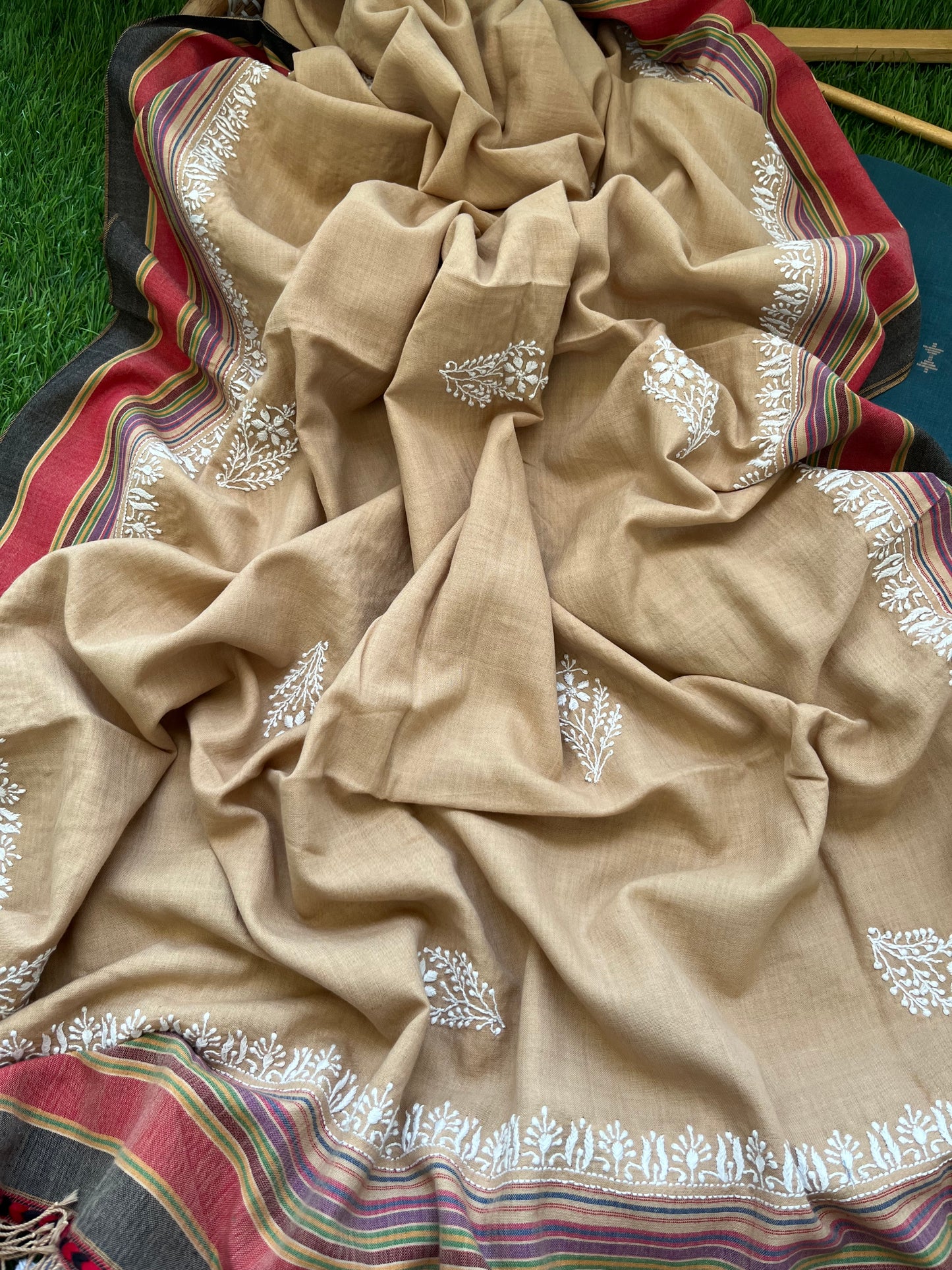 Kala cotton chikan dupatta with Mangalgiri kurta Bottom fabric