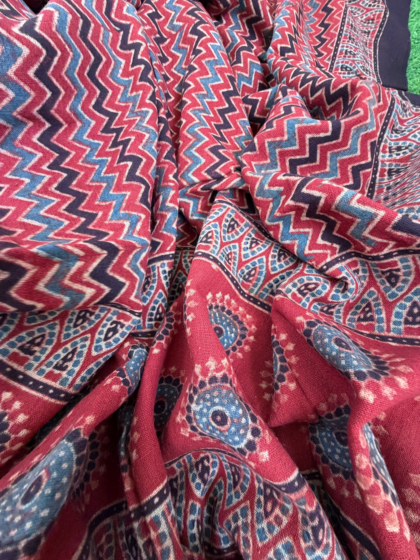 Kala Cotton stripe Kurta and ajrakh dupatta