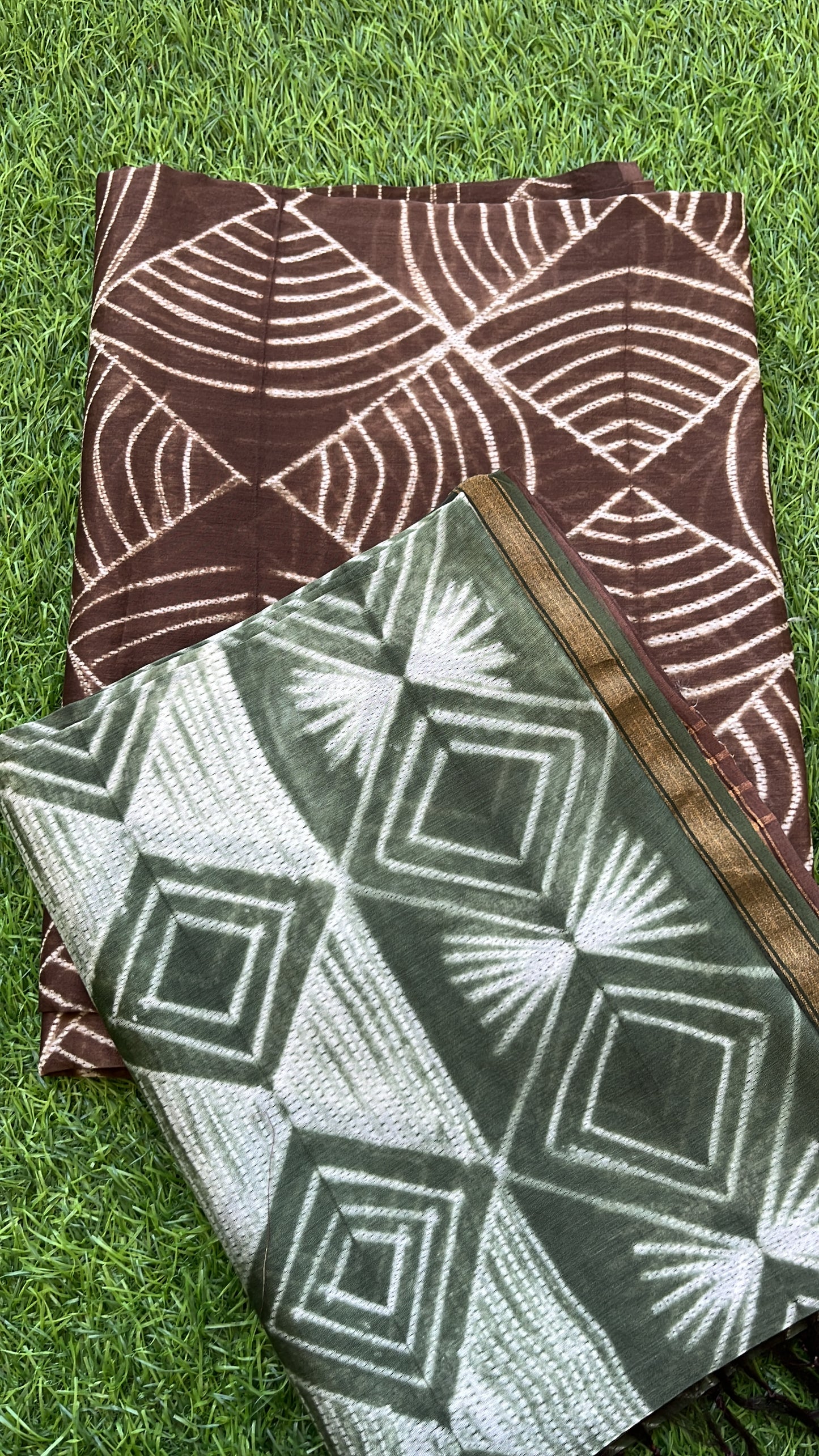 Shibori chanderi kurta dupatta