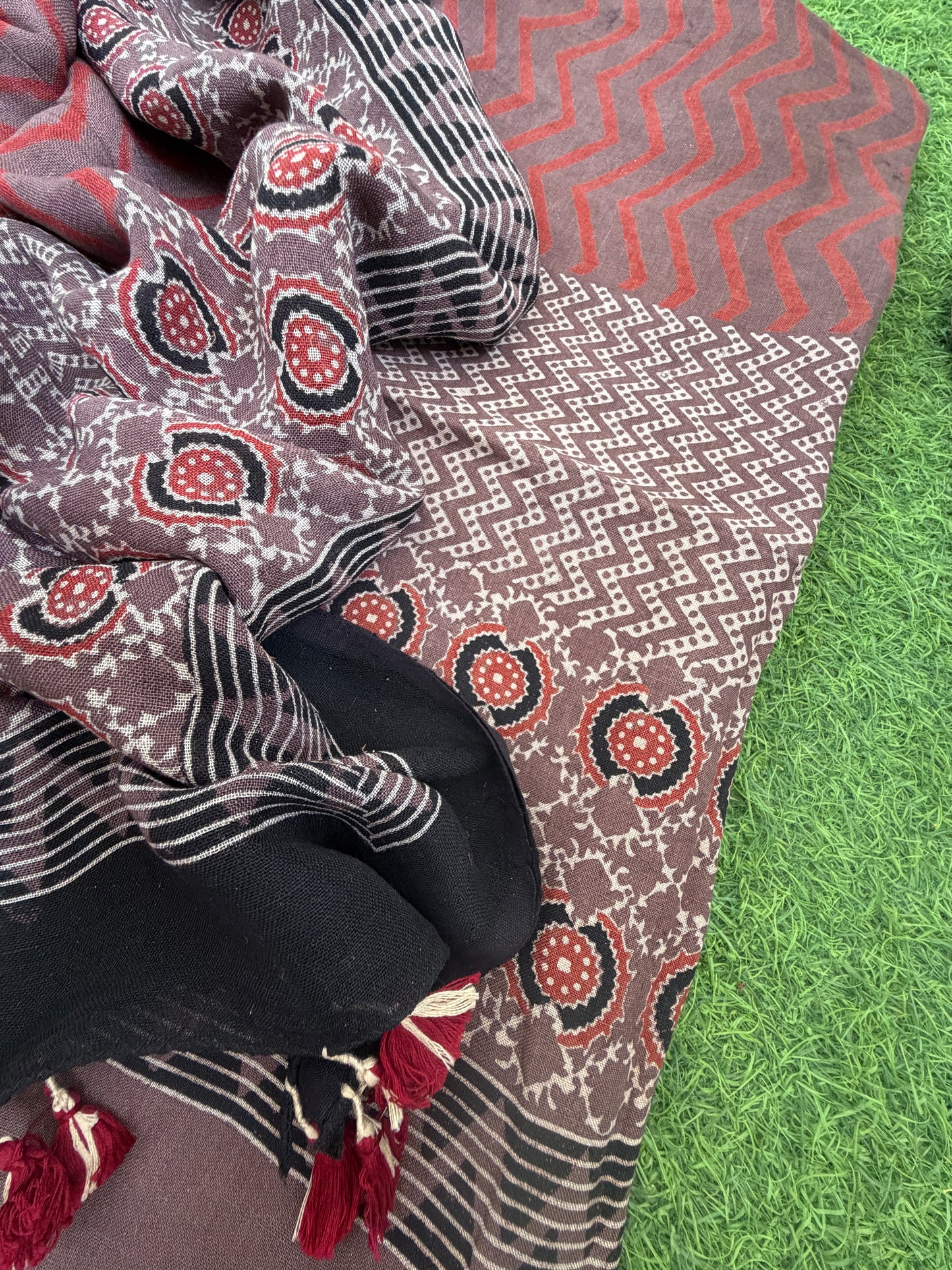 Linen Ajrakh Kurta and dupatta