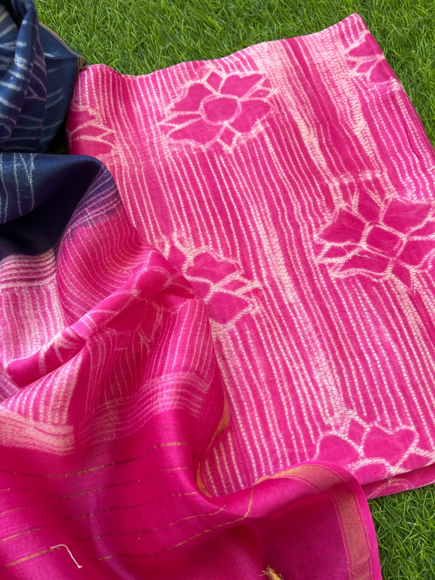 Shibori chanderi kurta dupatta