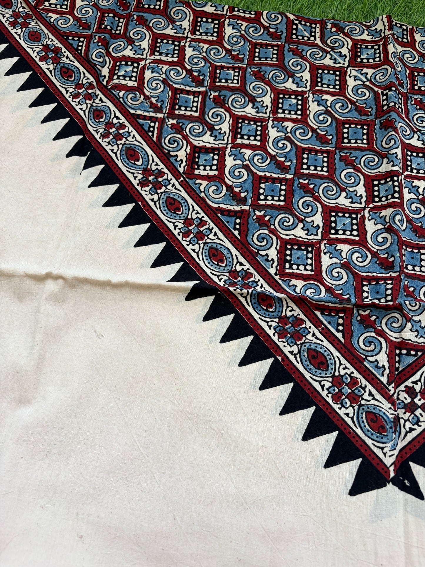 Cotton Ajrakh patterned fabric
