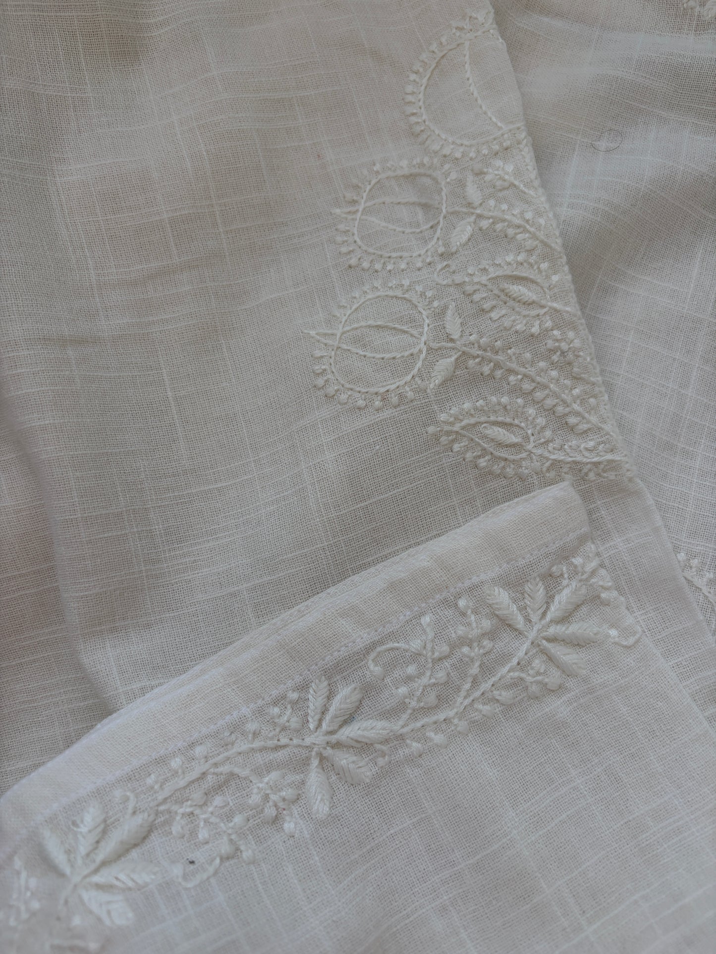 Cotton Slub chikankari kurta ( Semi Stitched)