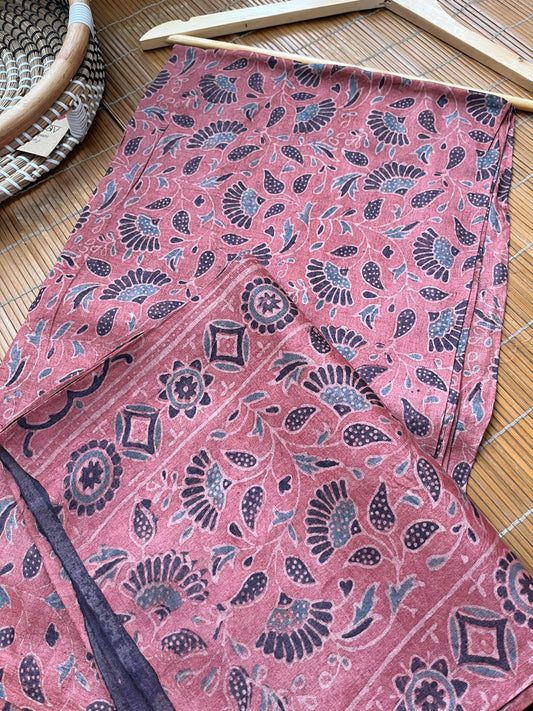 Tussar silk Ajrakh Kurta and dupatta
