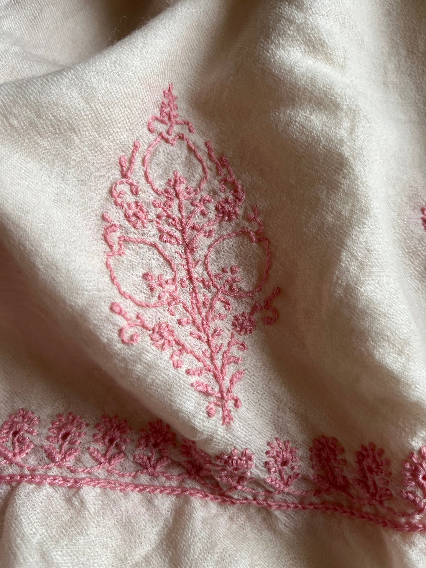 Pure wool chikankari shawl
