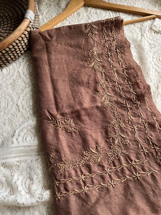 Pure wool chikankari shawl