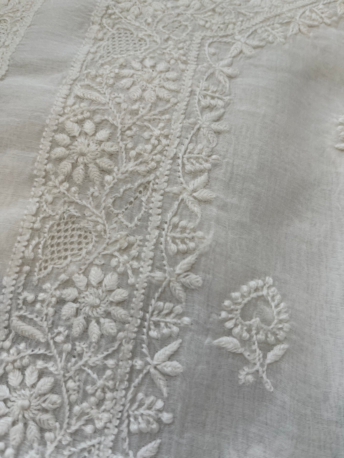 Chanderi chikankari kurta