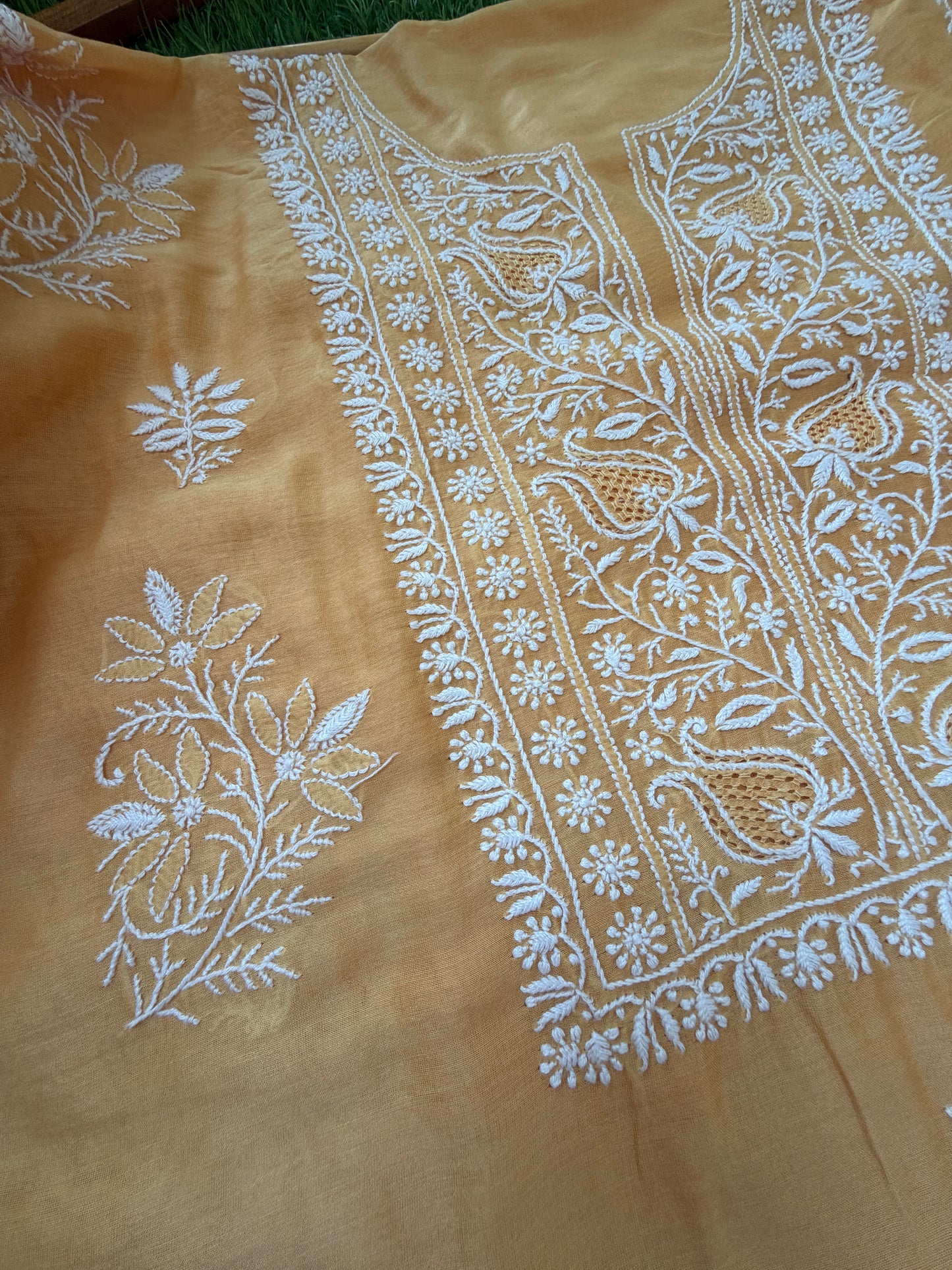 Chikankari chanderi Kurta
