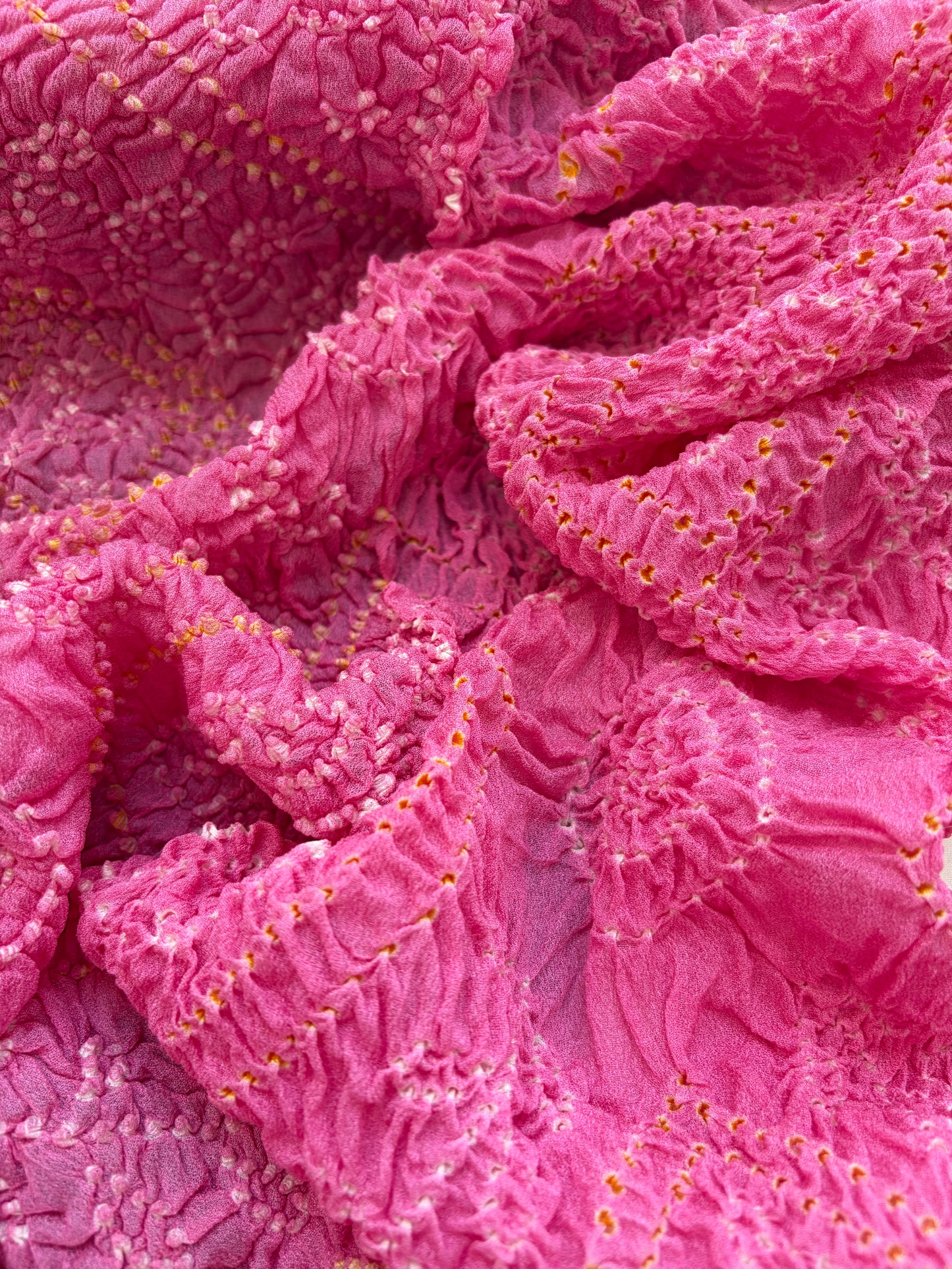Handwoven Cotton knot work embroidered kurta and plain bottom fabric bandhani Dupatta