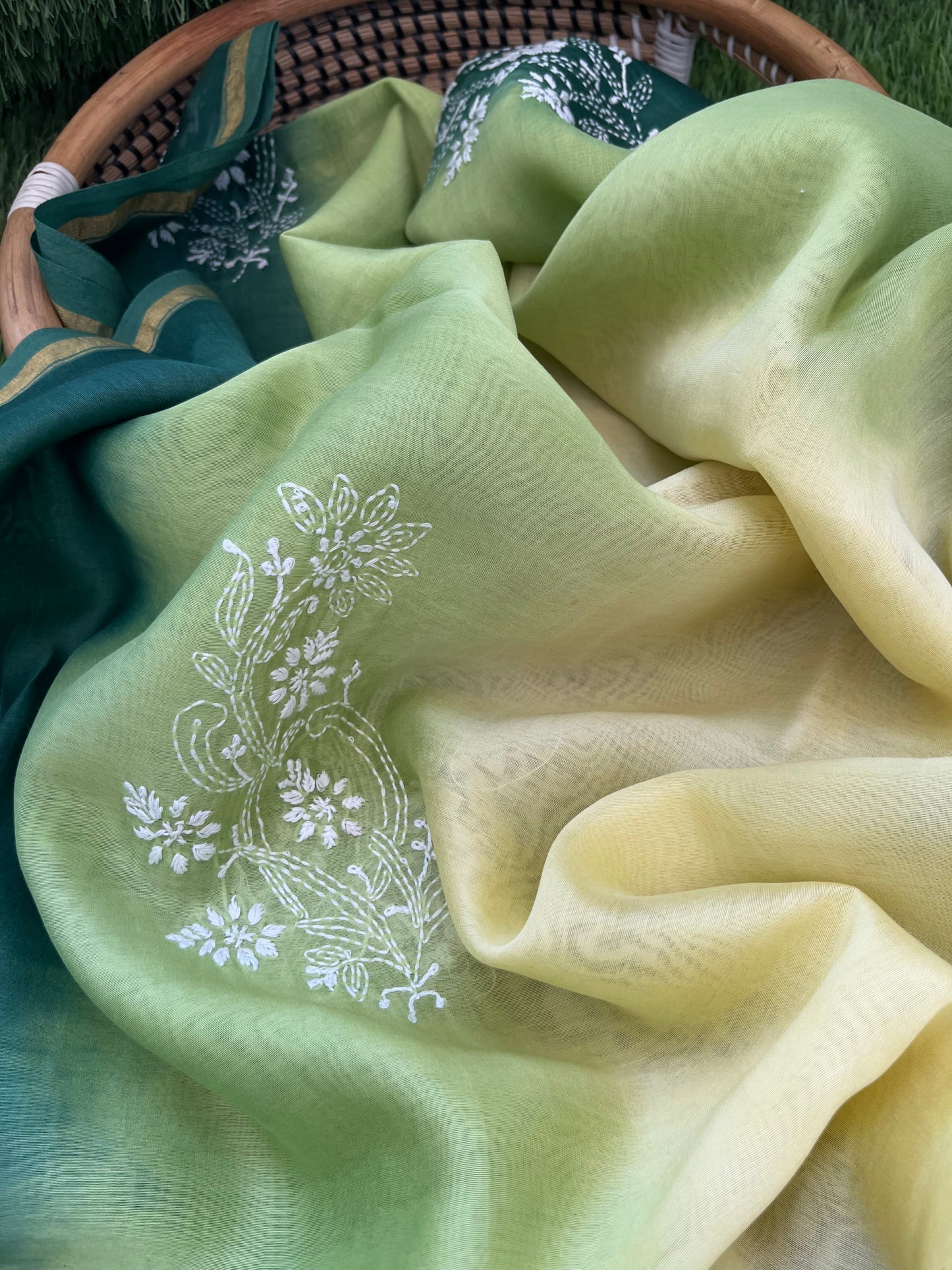 Kala cotton  kurta bottom chanderi dupatta