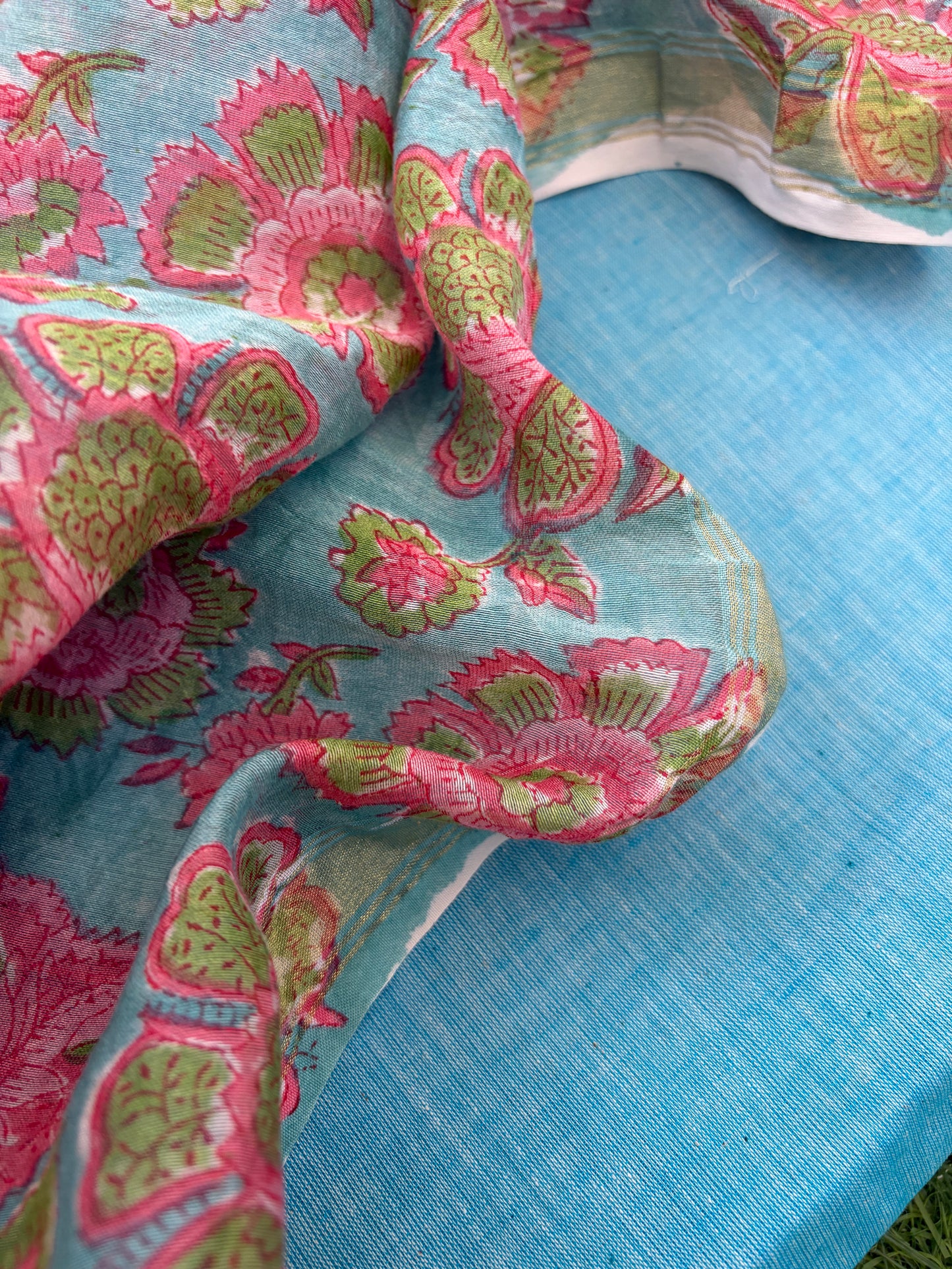 Mangalgiri kurta bottom fabric chanderi dupatta