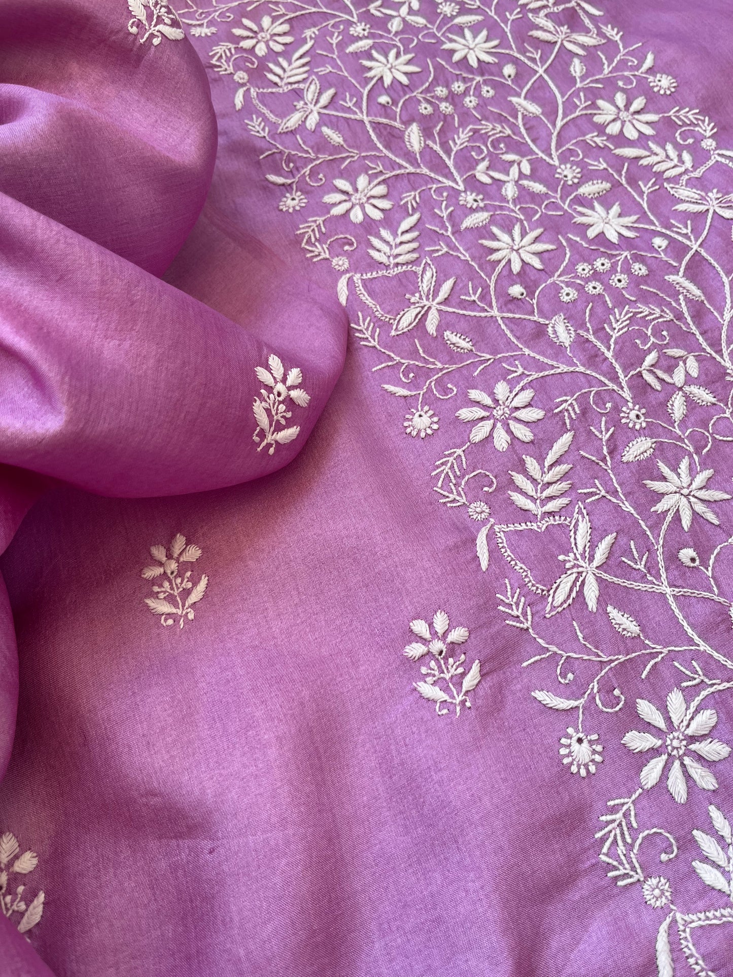 Tussar Silk Chikankari kurta Dupatta