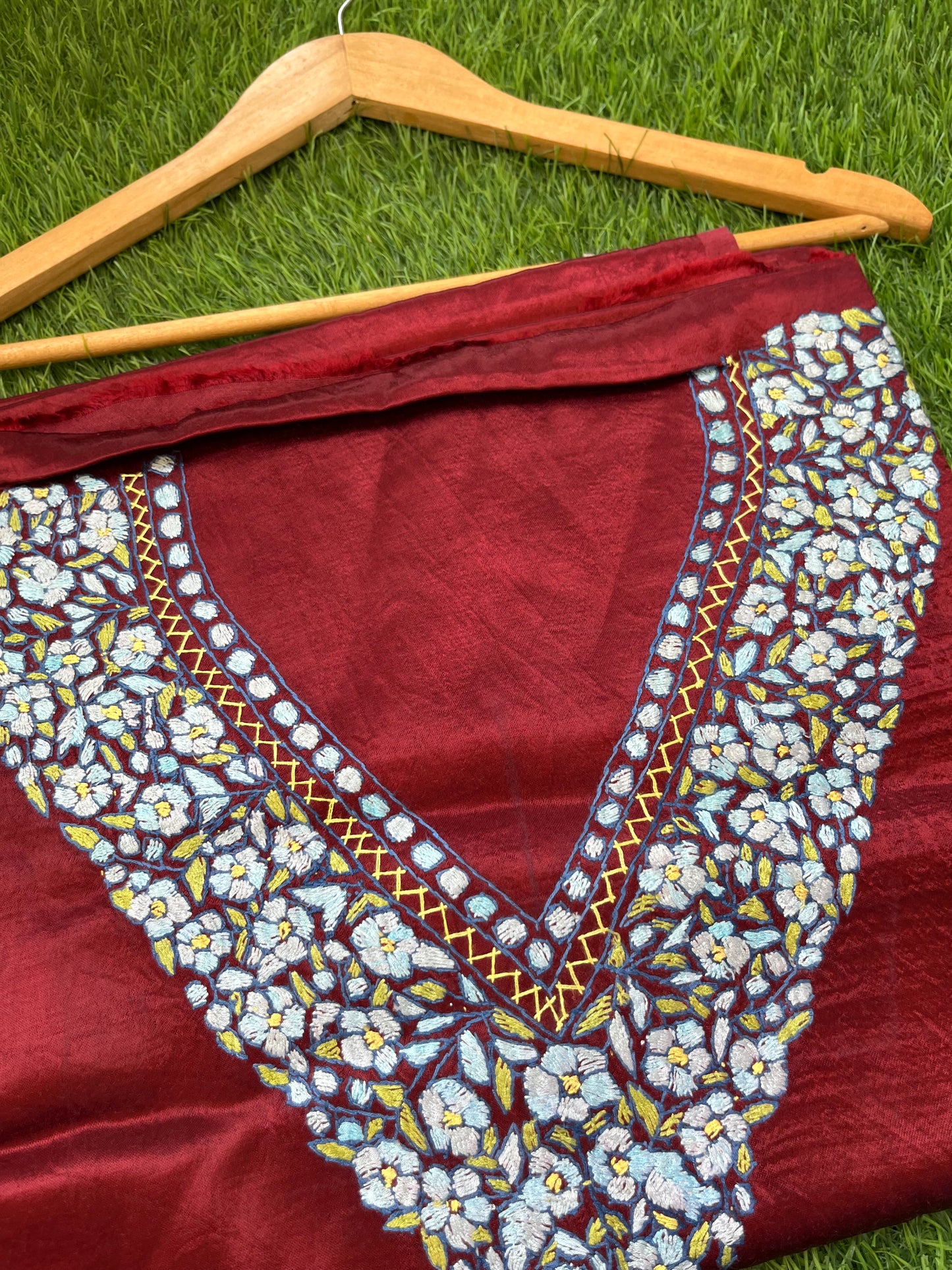 Mashru Silk kashmiri work kurta