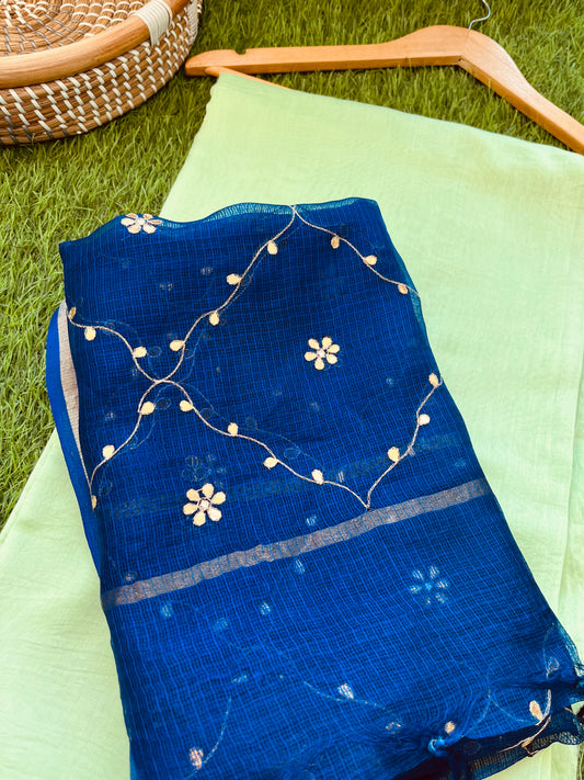 त्योहार :kota silk gota patti Dupatta with plain chanderi kurta bottom Fabric